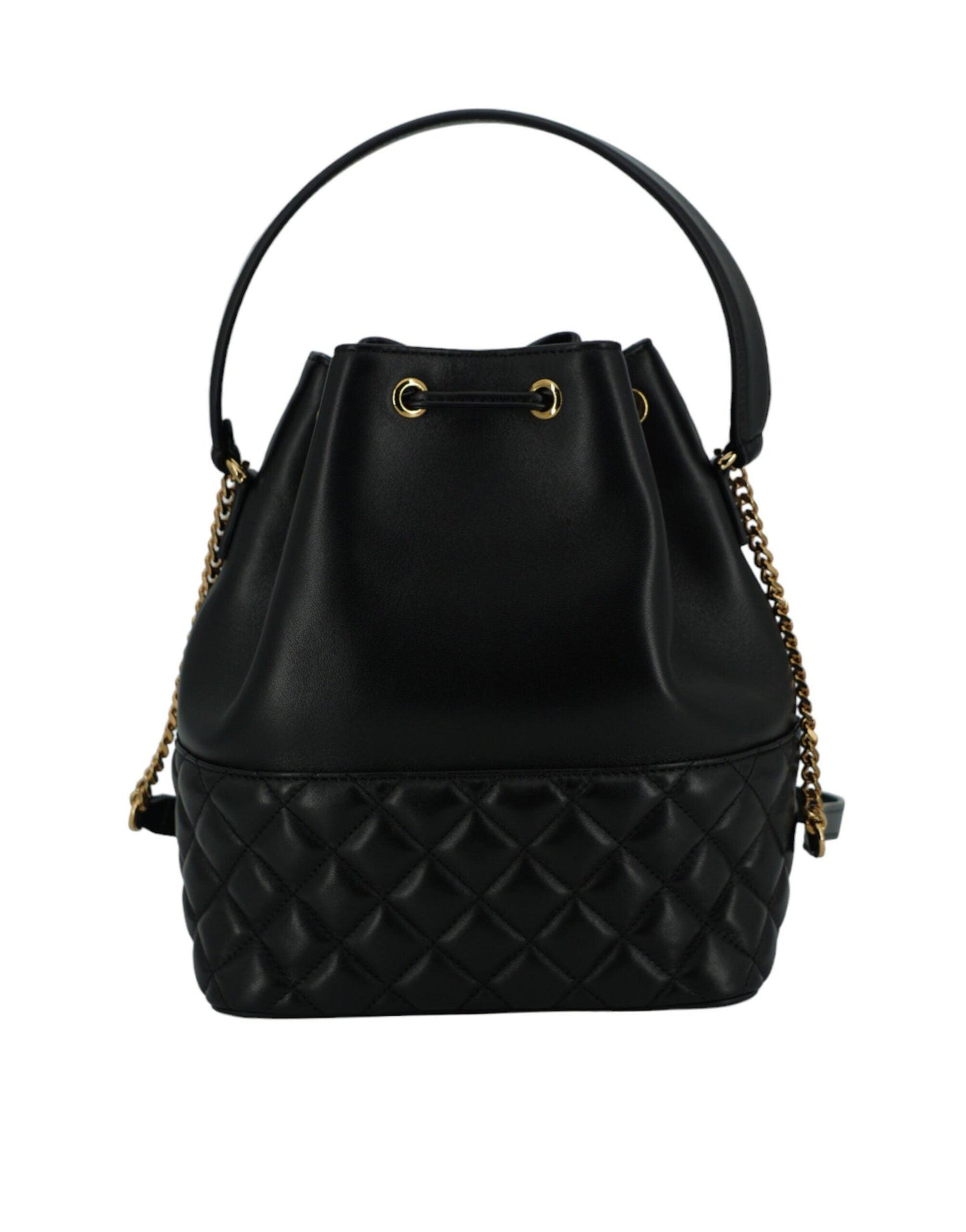 Versace Elegant Black Leather Medusa Bucket Shoulder Bag - Arichezz.store