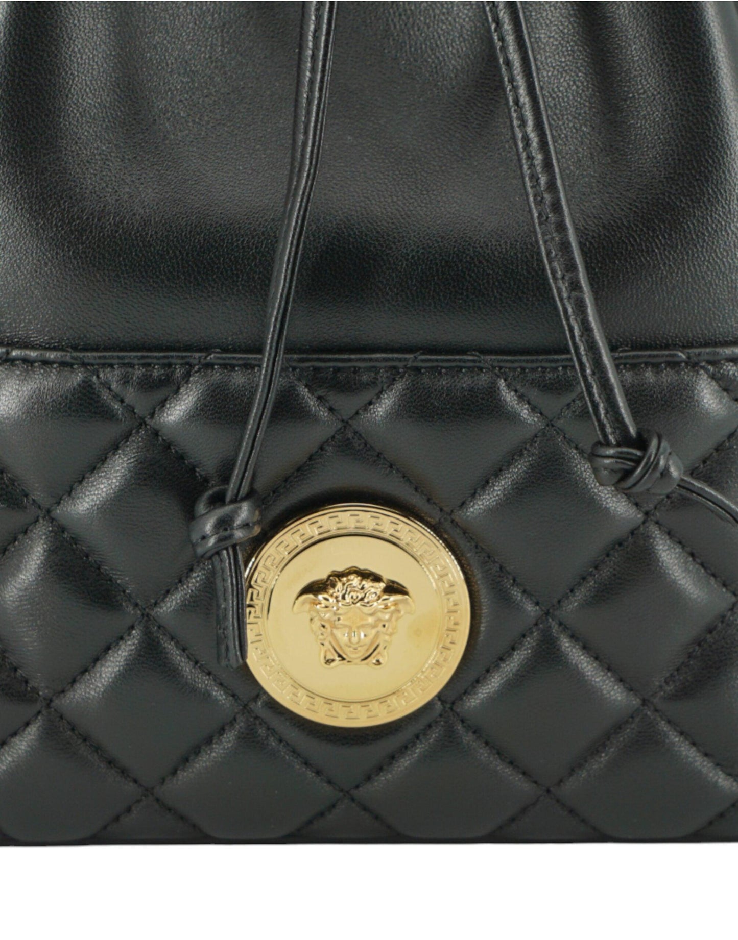 Versace Elegant Black Leather Medusa Bucket Shoulder Bag - Arichezz.store