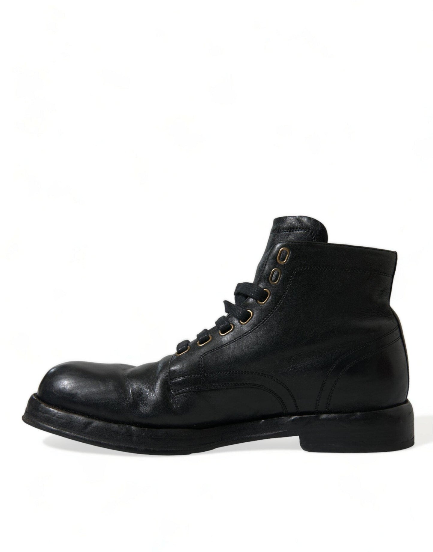 Dolce & Gabbana Elegant Black Horse Leather Ankle Boots - Arichezz.store