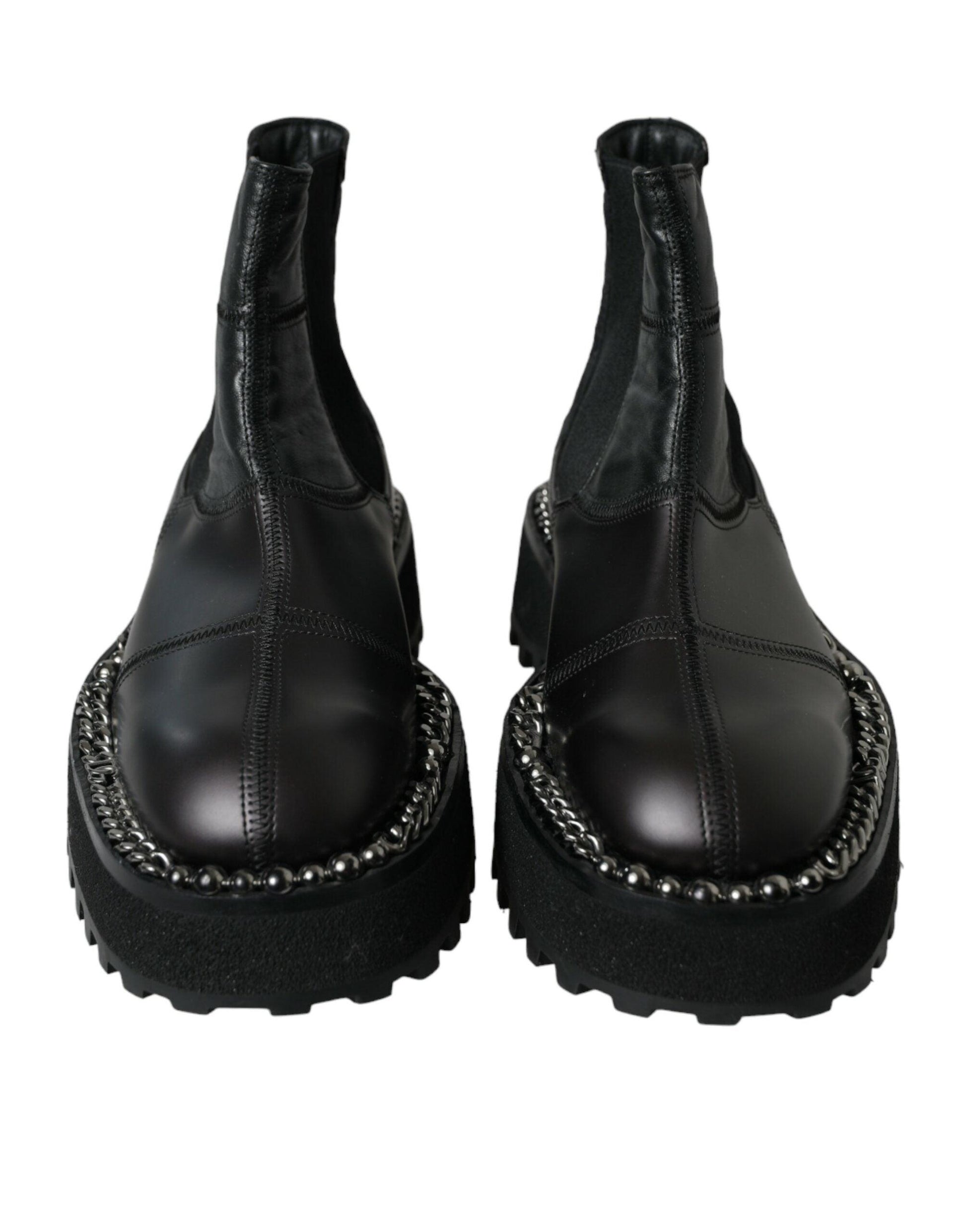 Dolce & Gabbana Elegant Black Chelsea Slip-On Boots - Arichezz.store