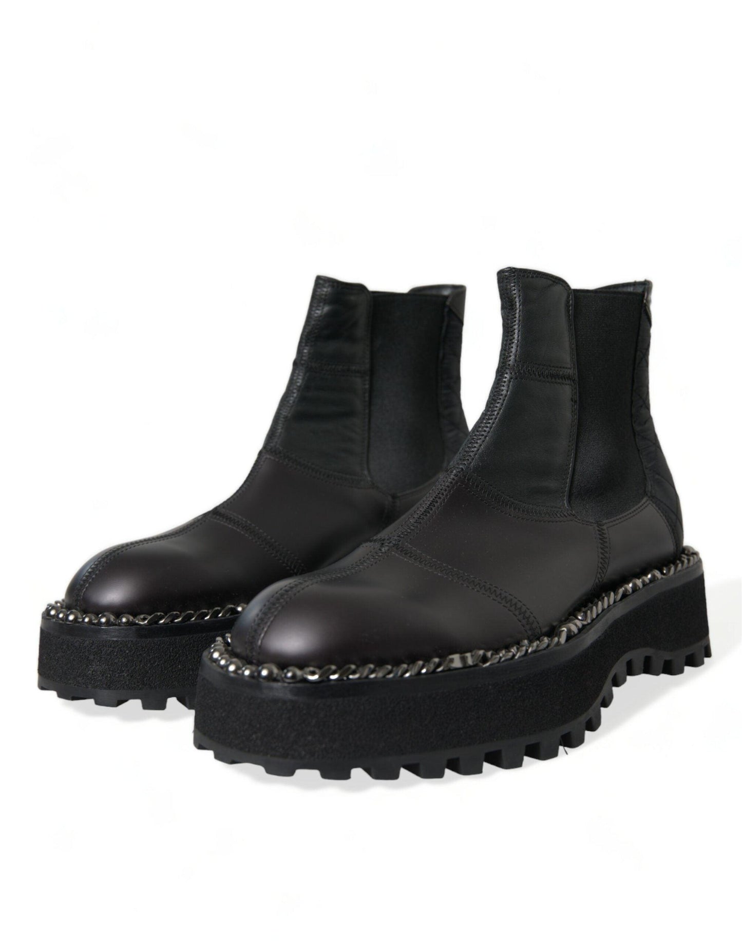 Dolce & Gabbana Elegant Black Chelsea Slip-On Boots - Arichezz.store