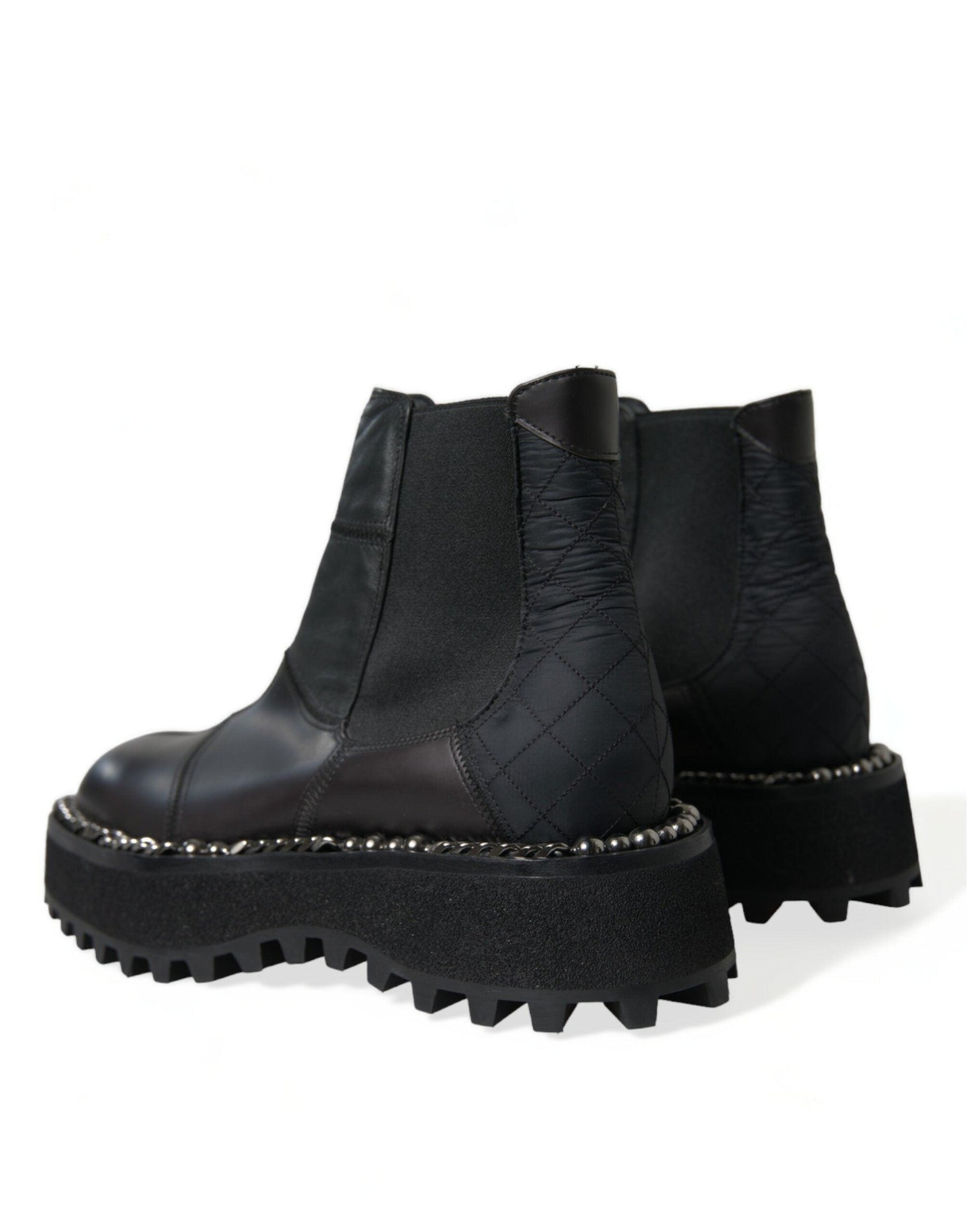 Dolce & Gabbana Elegant Black Chelsea Slip-On Boots - Arichezz.store