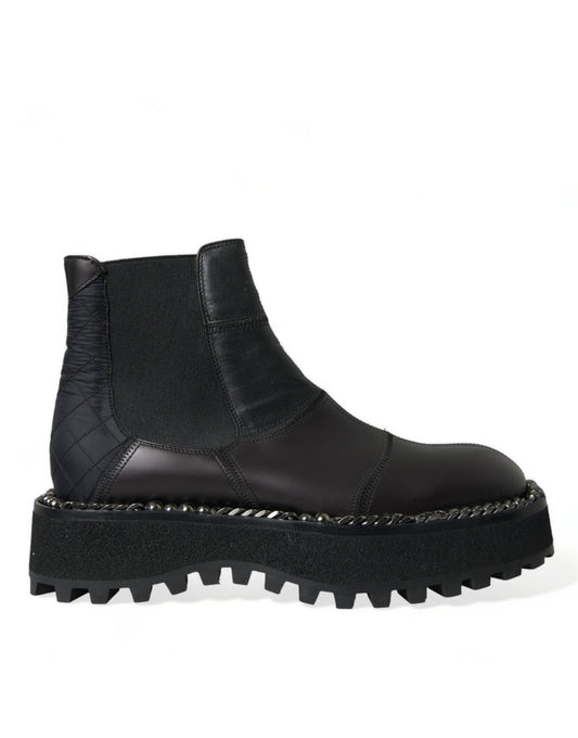 Dolce & Gabbana Elegant Black Chelsea Slip-On Boots - Arichezz.store