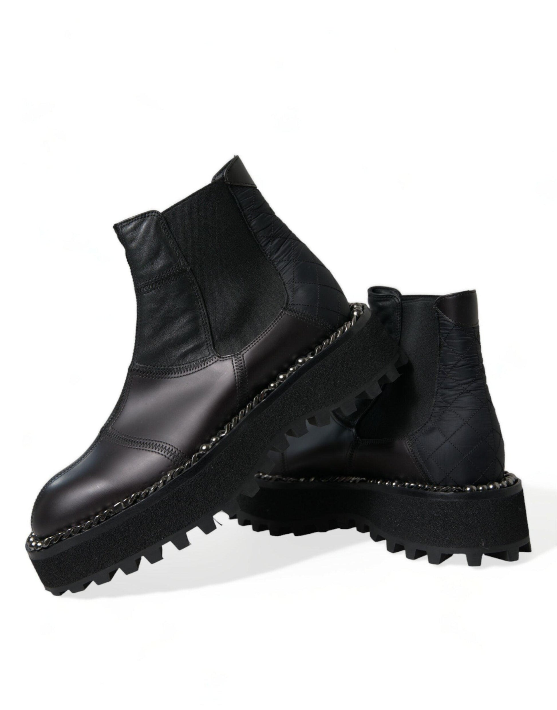 Dolce & Gabbana Elegant Black Chelsea Slip-On Boots - Arichezz.store