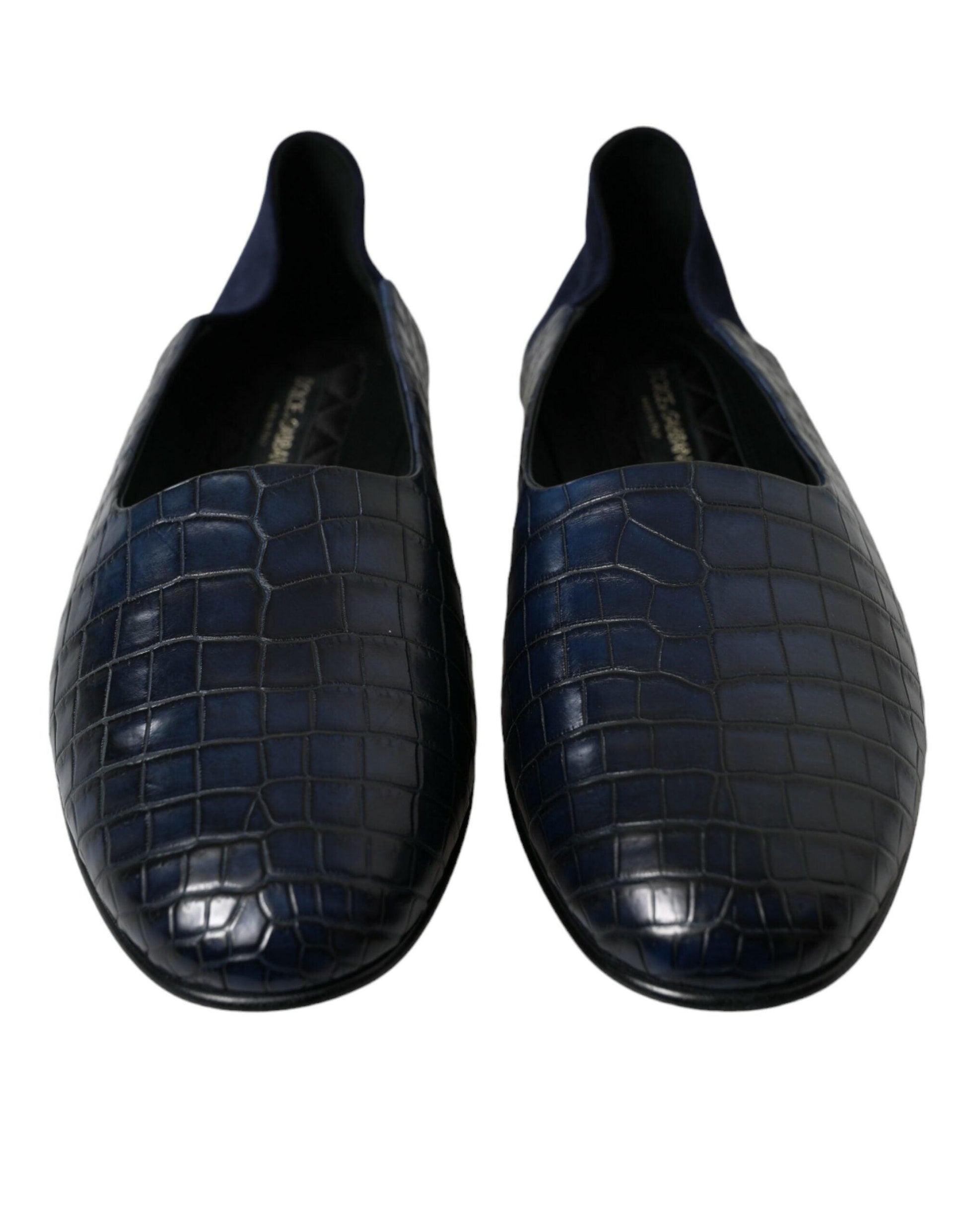 Dolce & Gabbana Elegant Blue Crocodile Leather Loafers - Arichezz.store