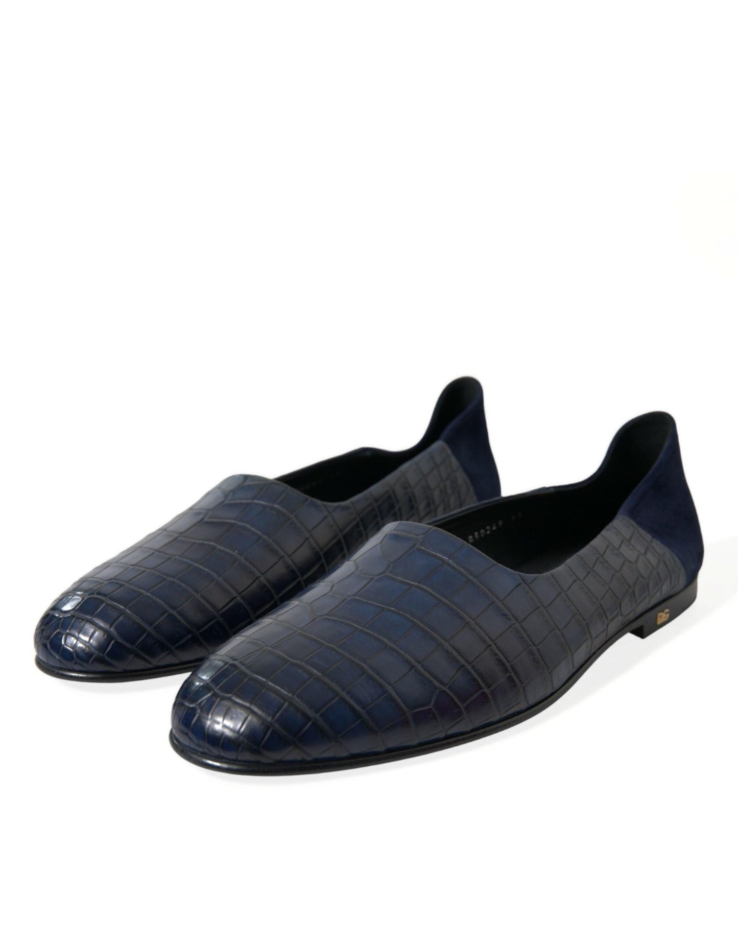 Dolce & Gabbana Elegant Blue Crocodile Leather Loafers - Arichezz.store