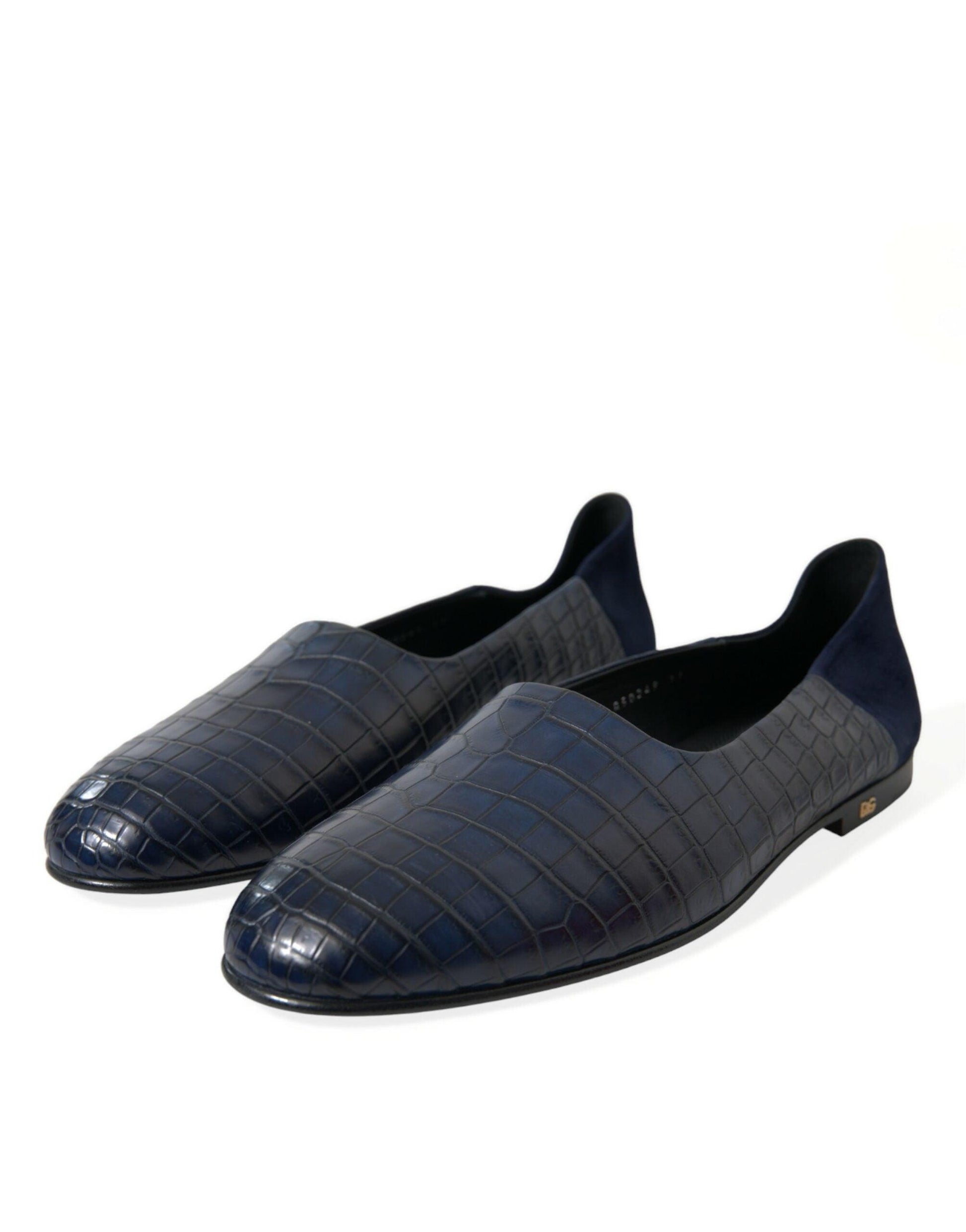 Dolce & Gabbana Elegant Blue Crocodile Leather Loafers - Arichezz.store