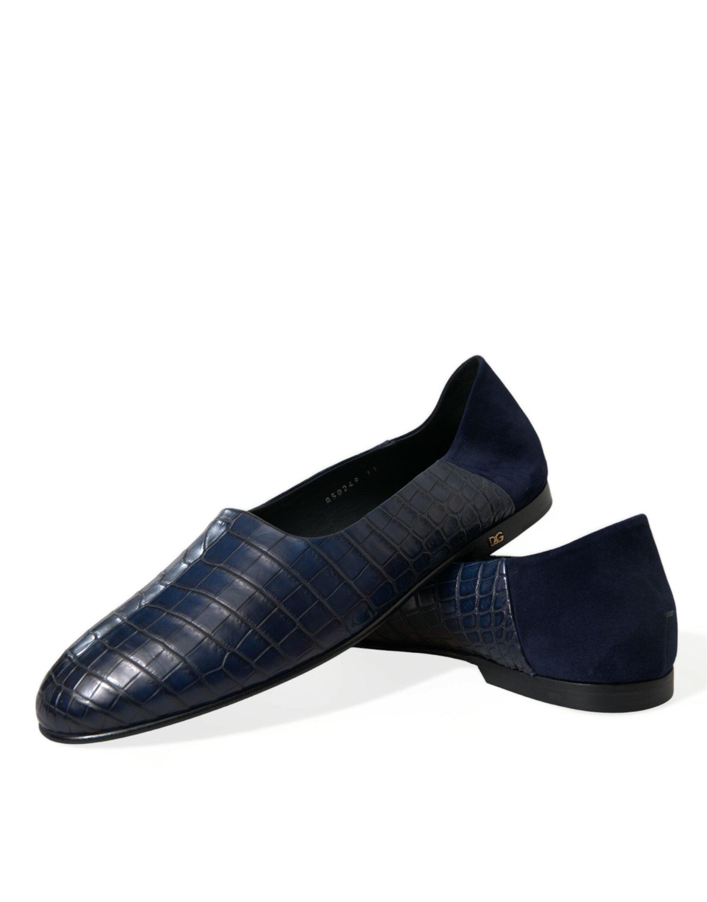 Dolce & Gabbana Elegant Blue Crocodile Leather Loafers - Arichezz.store