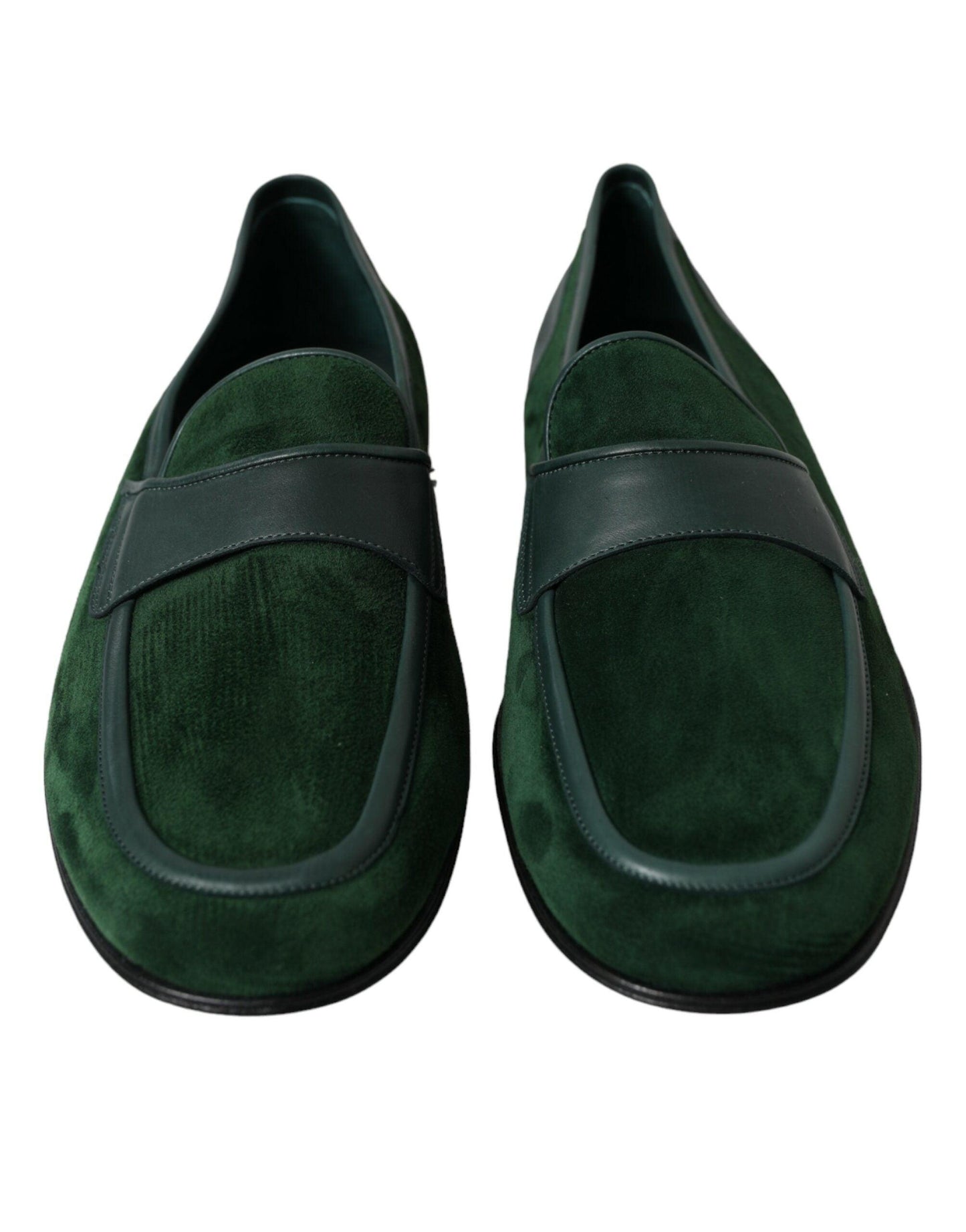 Dolce & Gabbana Emerald Velvet Leather Loafers for Men - Arichezz.store