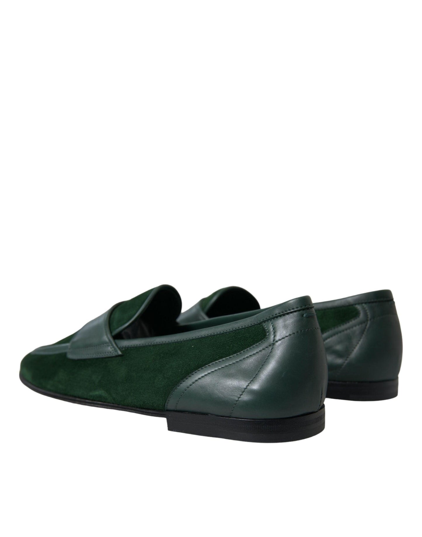 Dolce & Gabbana Emerald Velvet Leather Loafers for Men - Arichezz.store