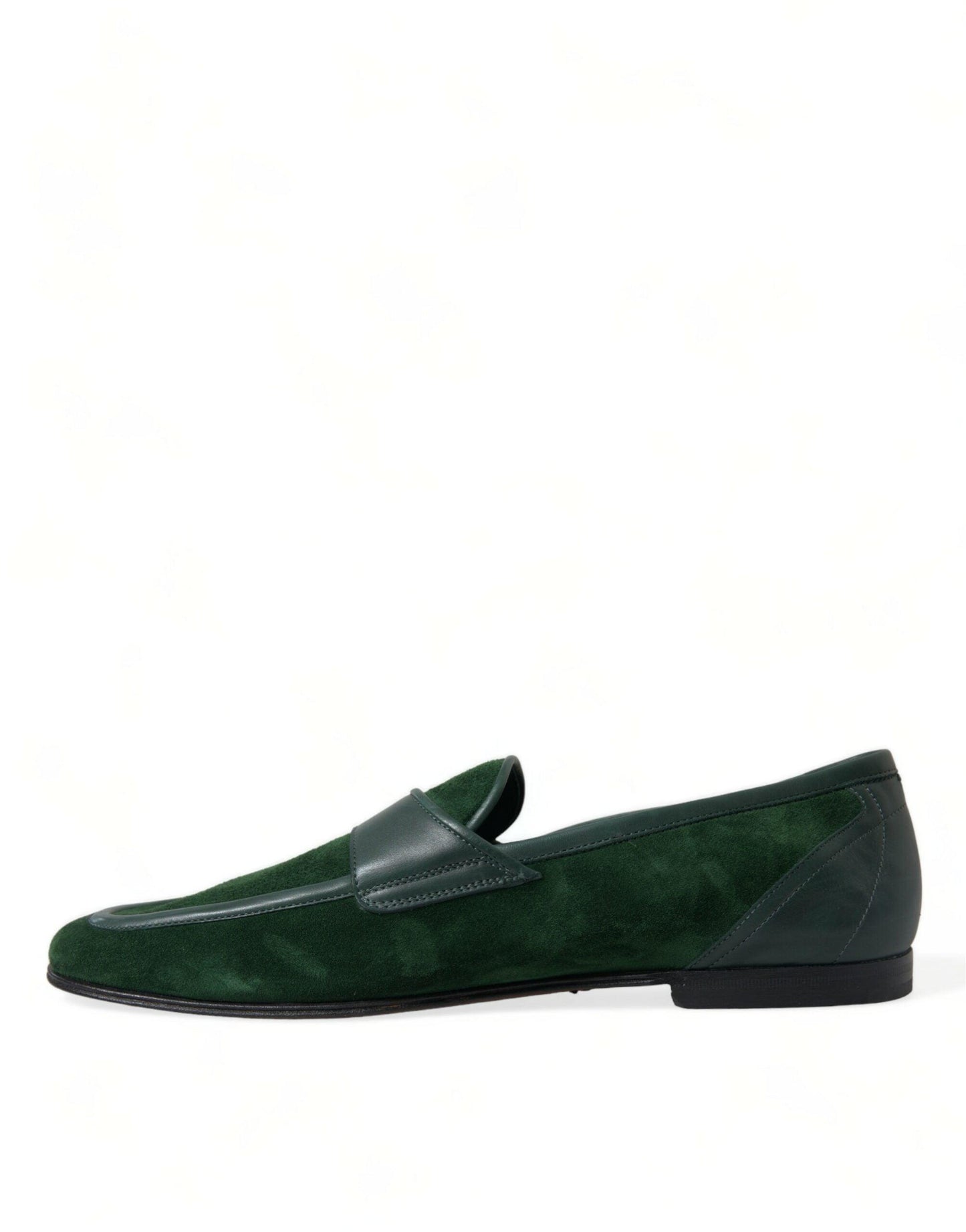 Dolce & Gabbana Emerald Velvet Leather Loafers for Men - Arichezz.store