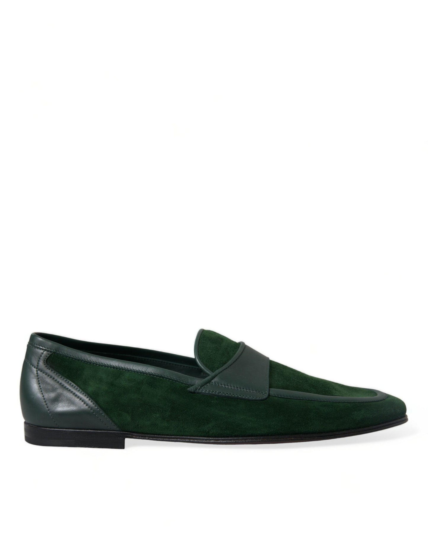 Dolce & Gabbana Emerald Velvet Leather Loafers for Men - Arichezz.store