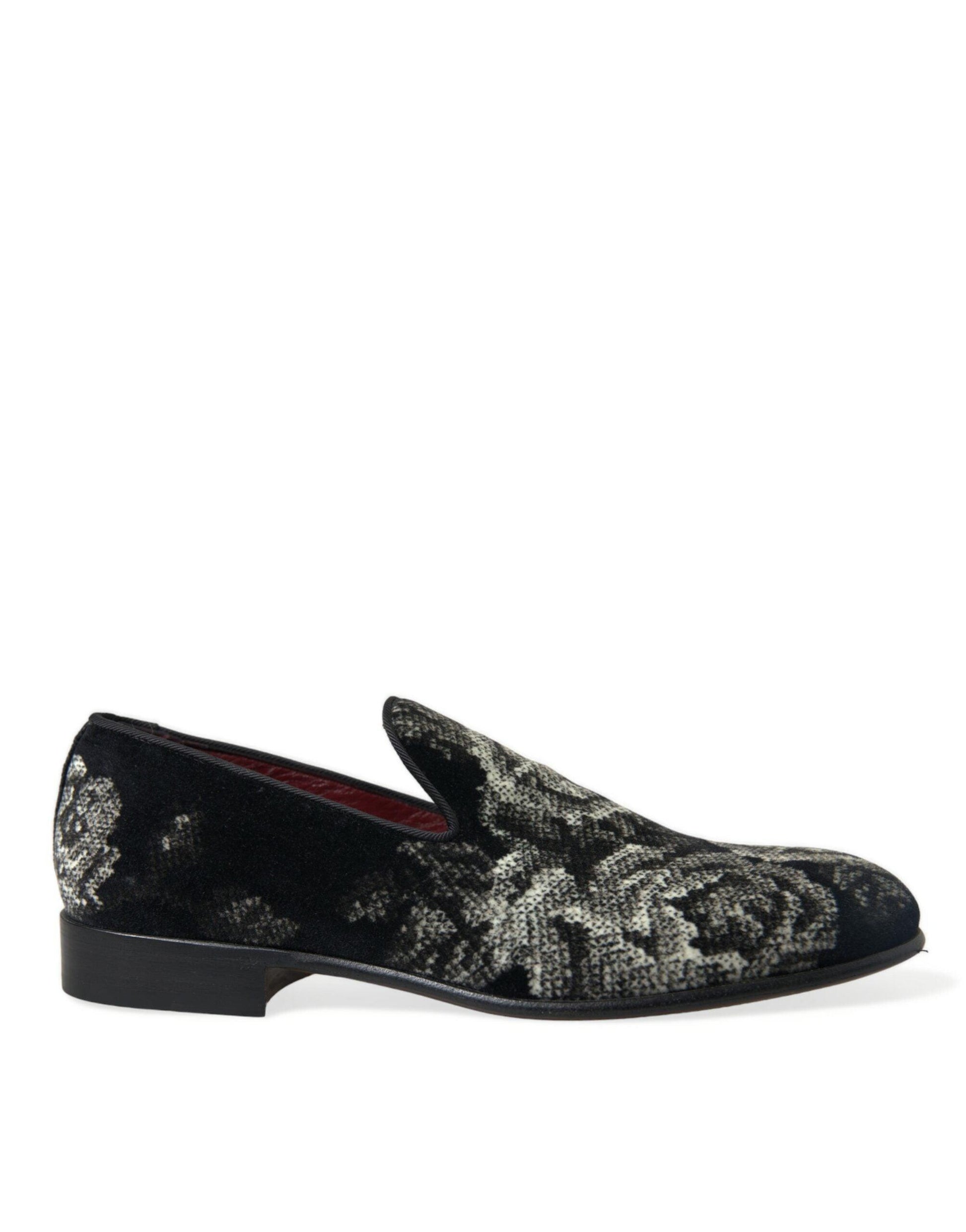 Dolce & Gabbana Elegant Floral Velvet Loafers - Arichezz.store