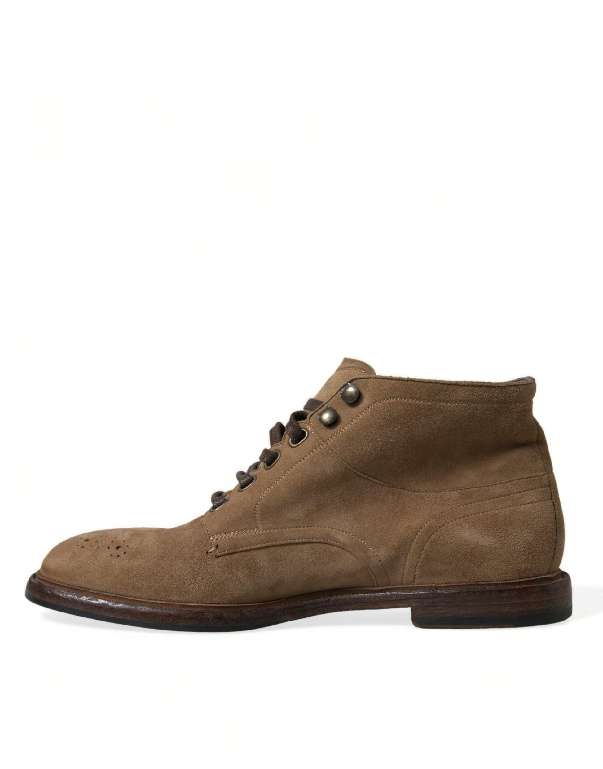 Dolce & Gabbana Elegant Leather Ankle Lace-Up Boots - Arichezz.store