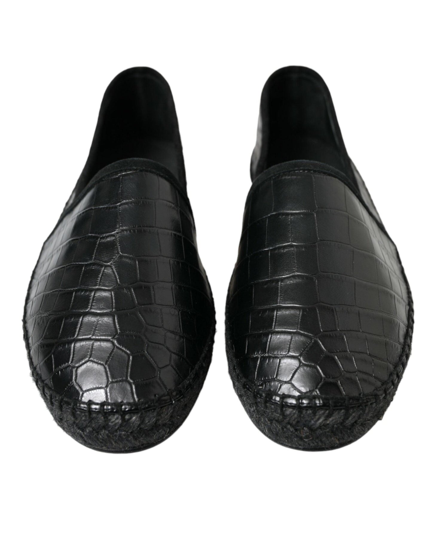 Dolce & Gabbana Exotic Black Leather Espadrilles - Arichezz.store