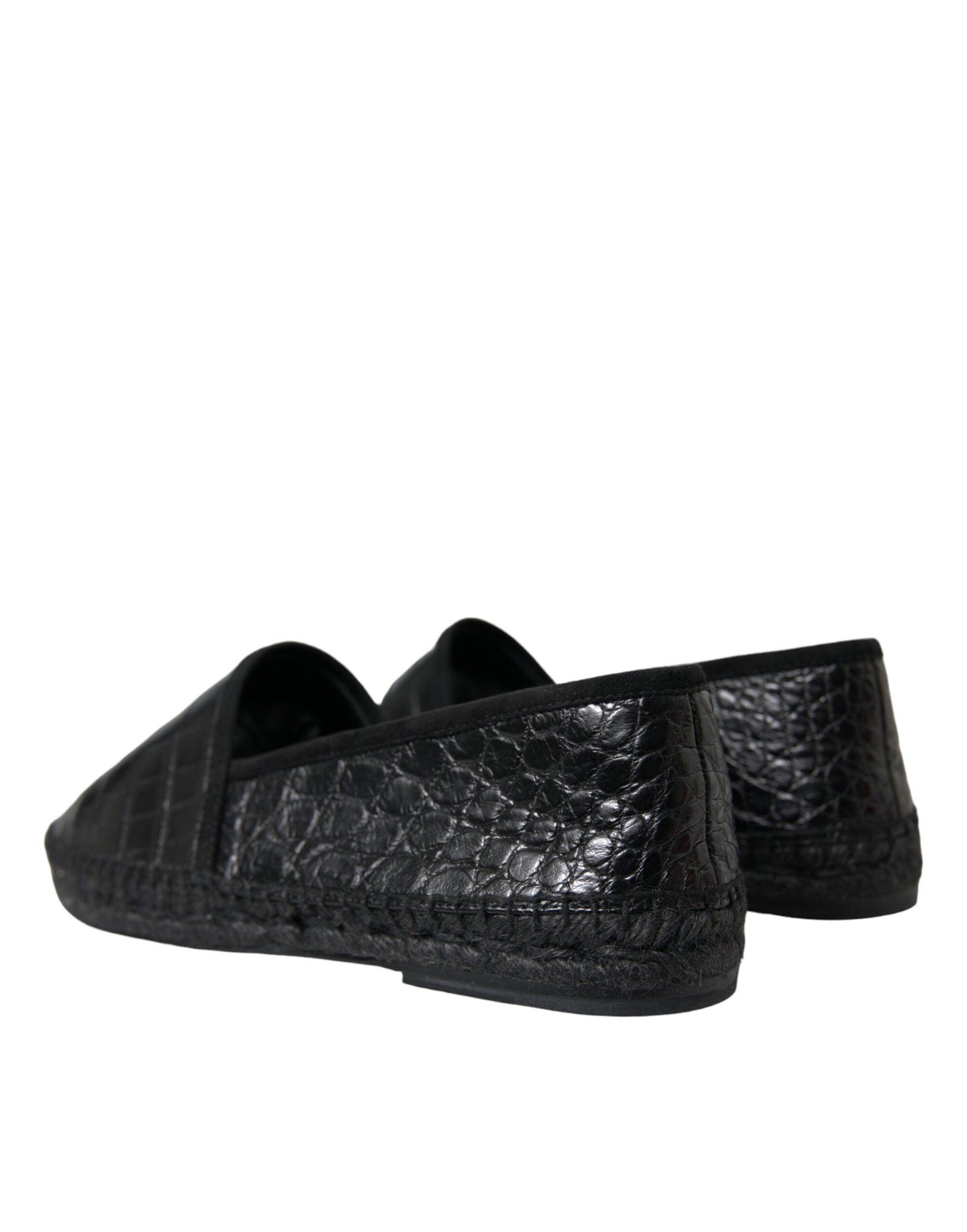 Dolce & Gabbana Exotic Black Leather Espadrilles - Arichezz.store