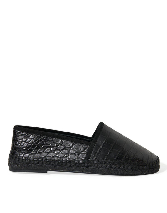 Dolce & Gabbana Exotic Black Leather Espadrilles - Arichezz.store