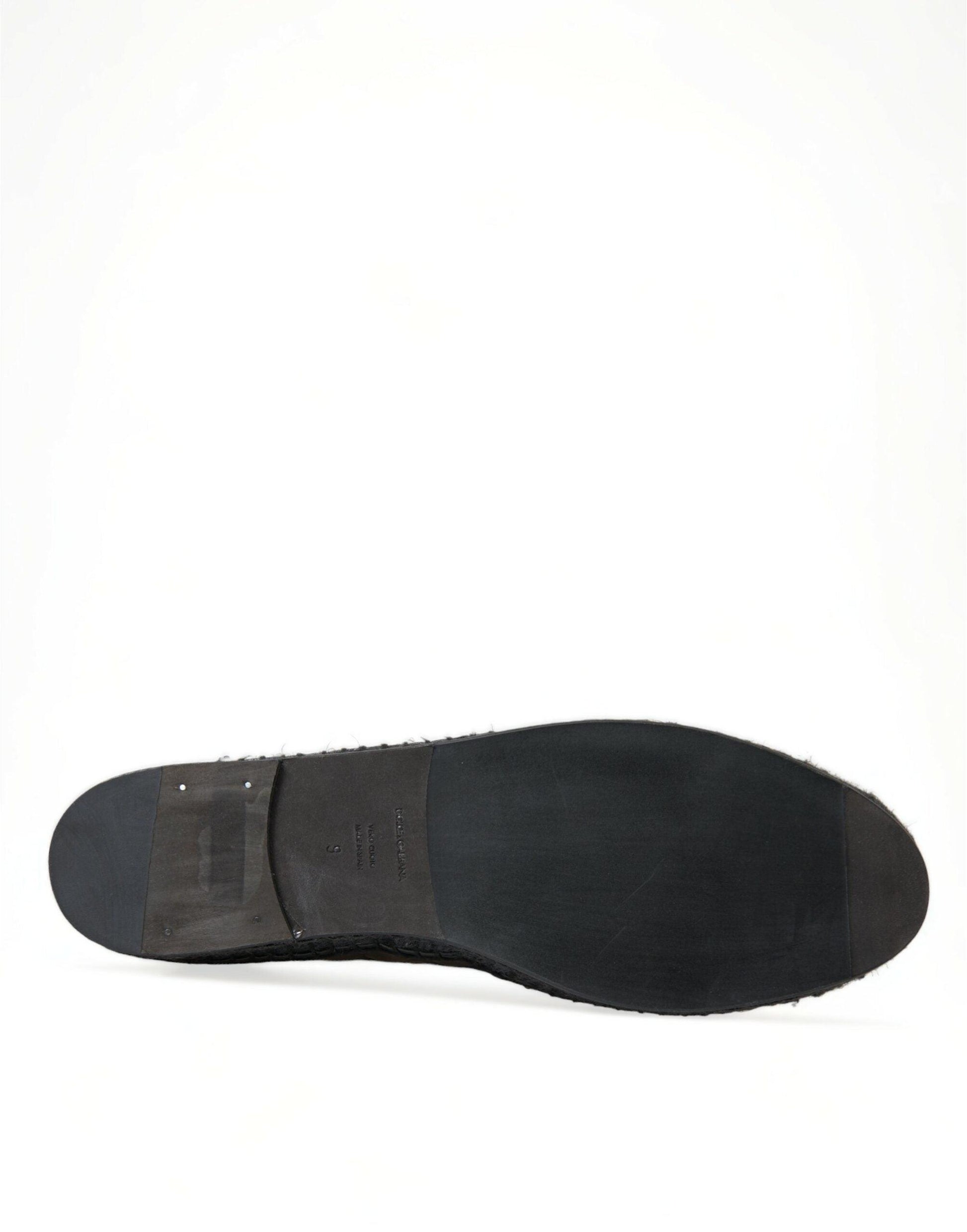 Dolce & Gabbana Exotic Black Leather Espadrilles - Arichezz.store