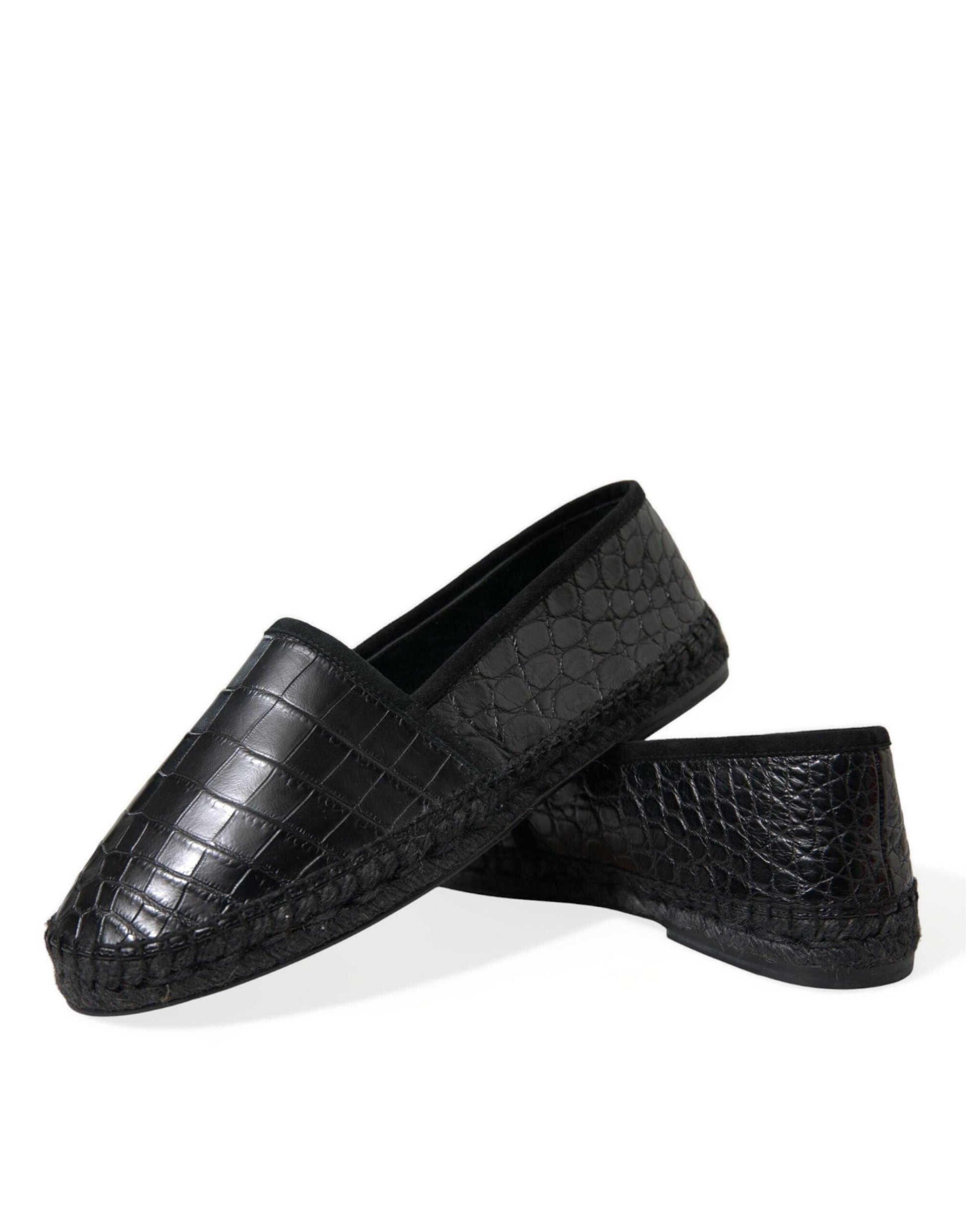 Dolce & Gabbana Exotic Black Leather Espadrilles - Arichezz.store