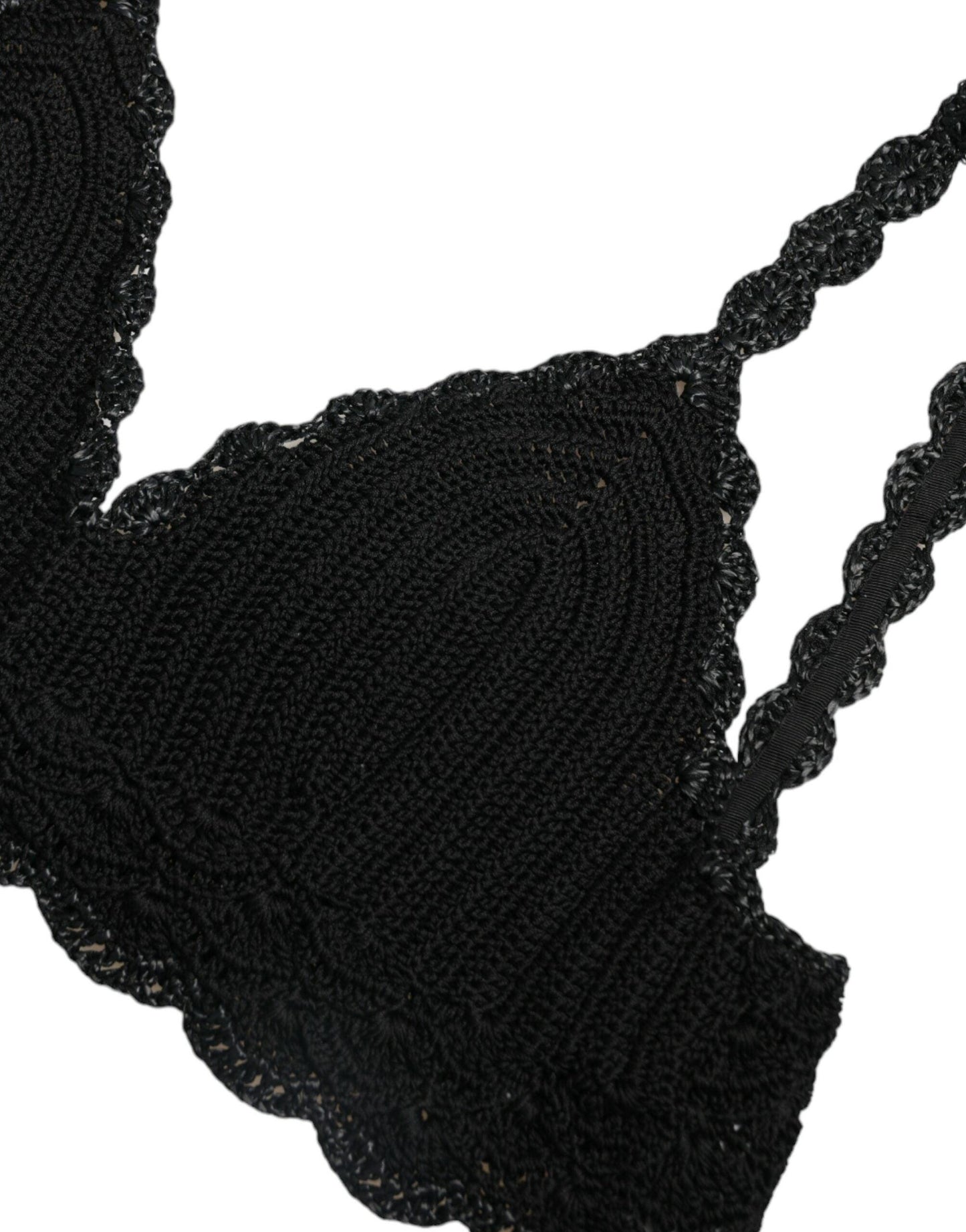 Dolce & Gabbana Elegant Black Crochet Corset Top - Arichezz.store