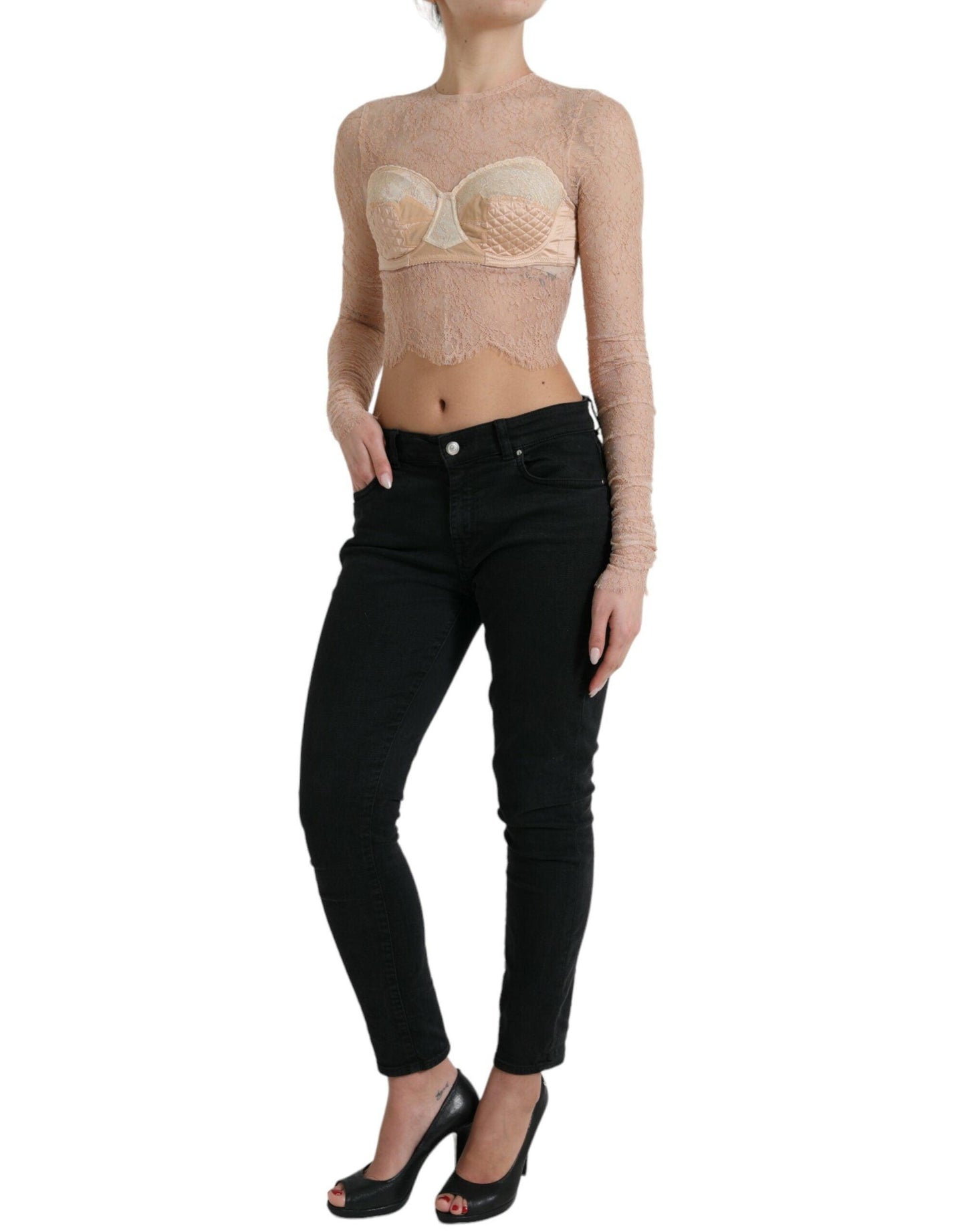 Dolce & Gabbana Elegant Lace Bustier Cropped Top - Arichezz.store