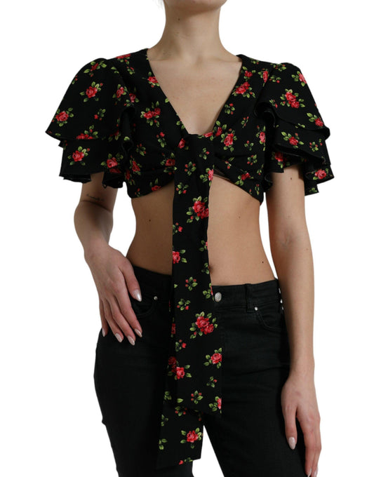 Dolce & Gabbana Floral Print Cropped Top Luxe Fashion - Arichezz.store