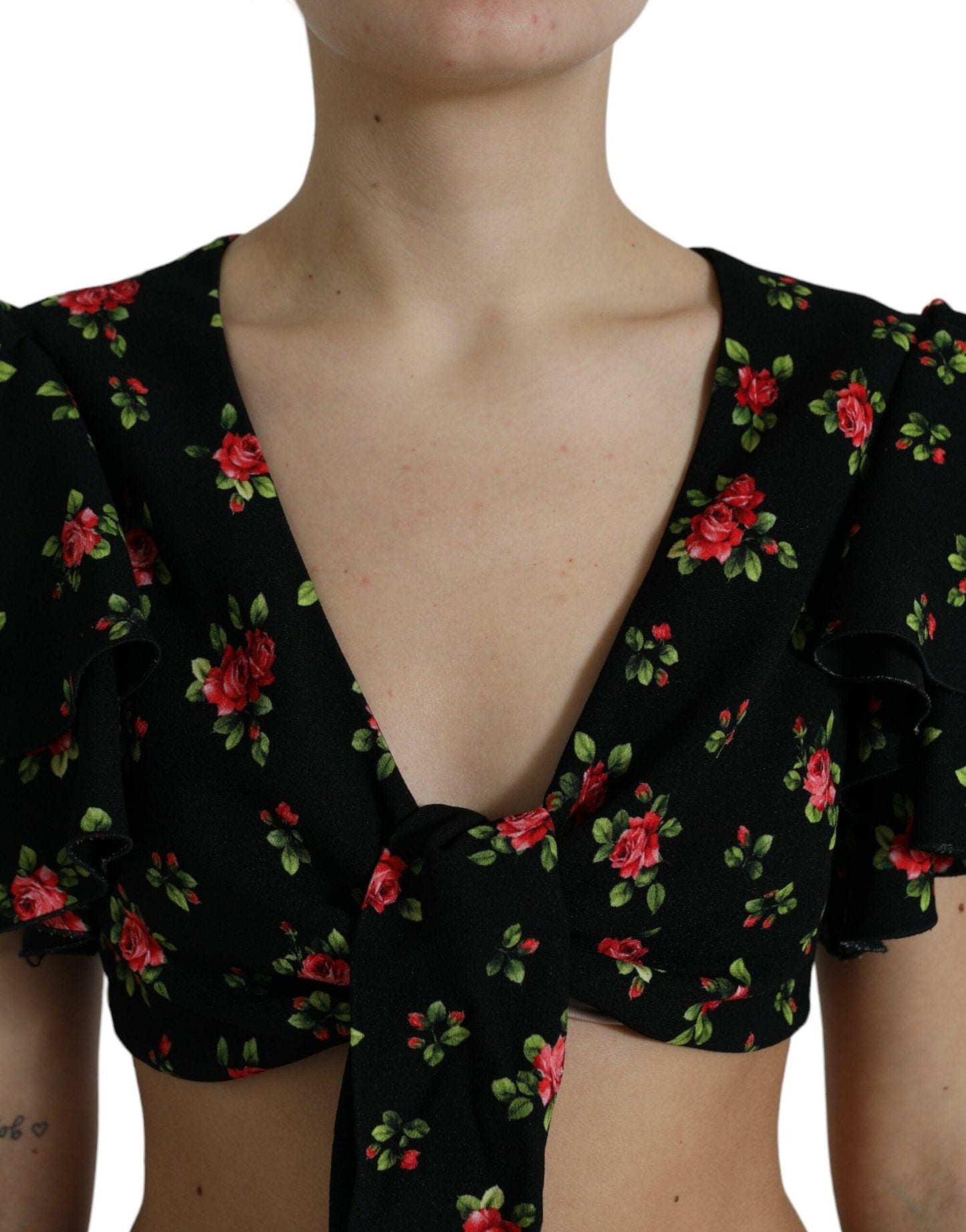 Dolce & Gabbana Floral Print Cropped Top Luxe Fashion - Arichezz.store