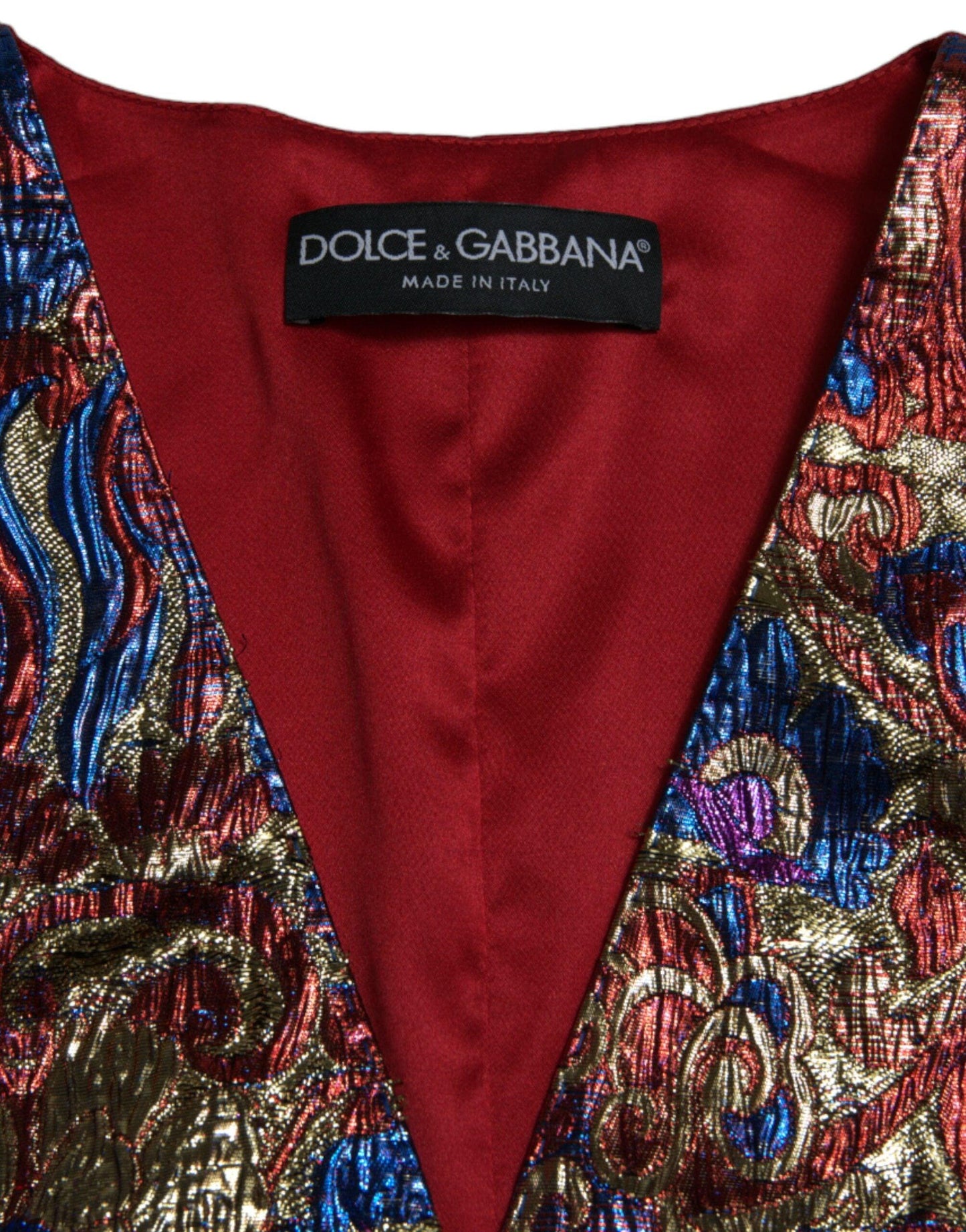 Dolce & Gabbana Multicolor Floral Print Jacquard Waistcoat - Arichezz.store