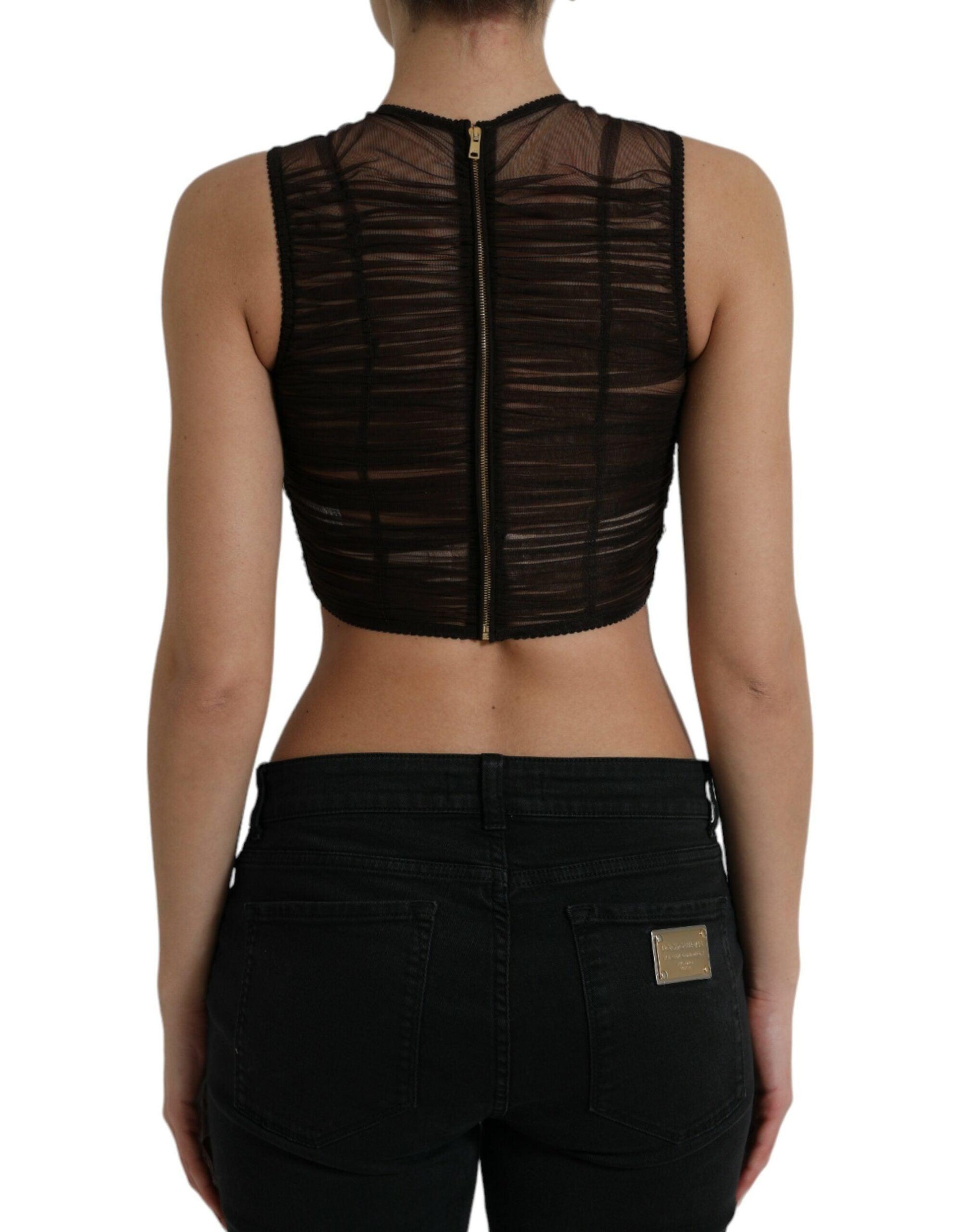 Dolce & Gabbana Embellished Cropped Sleeveless Top - Arichezz.store