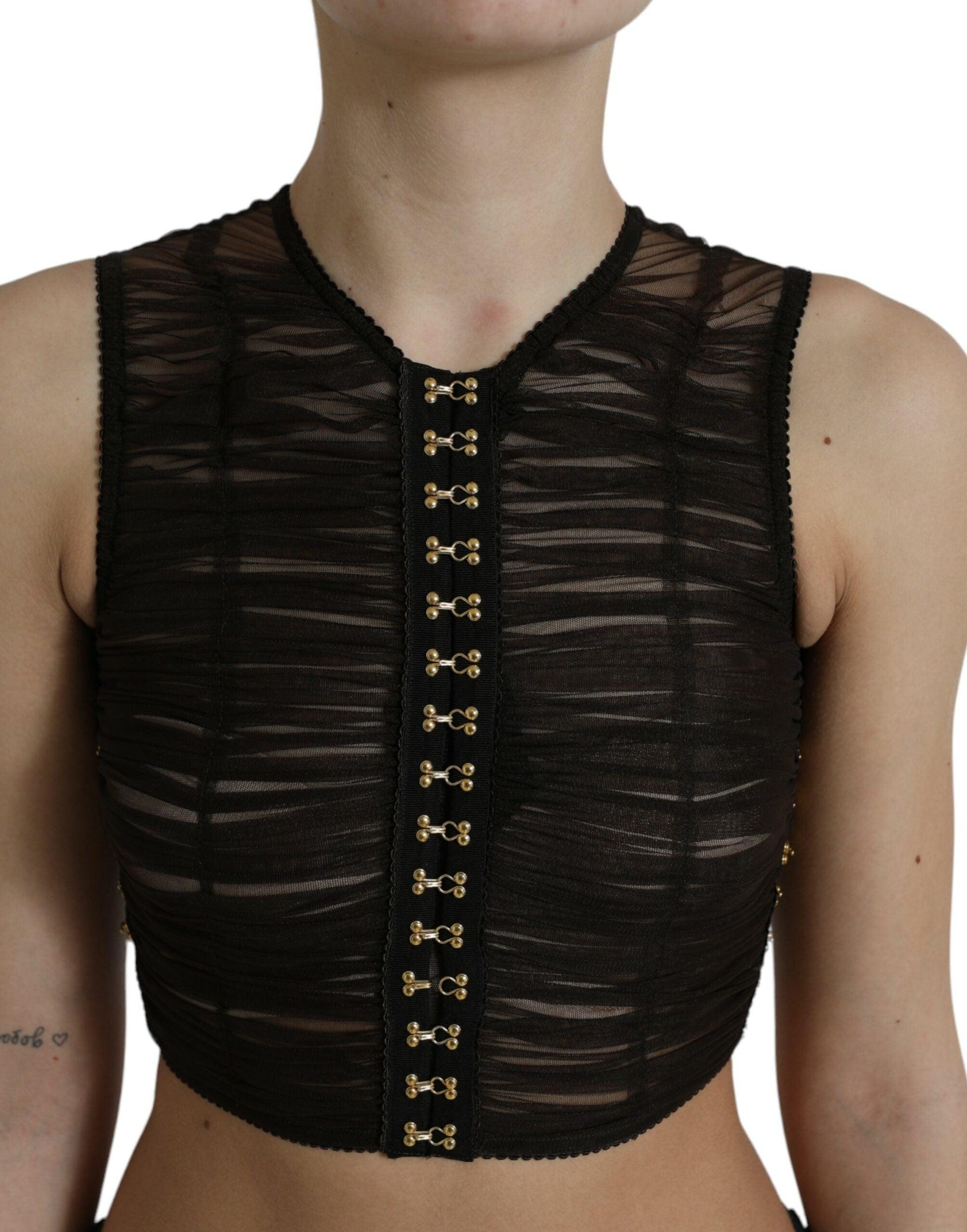 Dolce & Gabbana Embellished Cropped Sleeveless Top - Arichezz.store