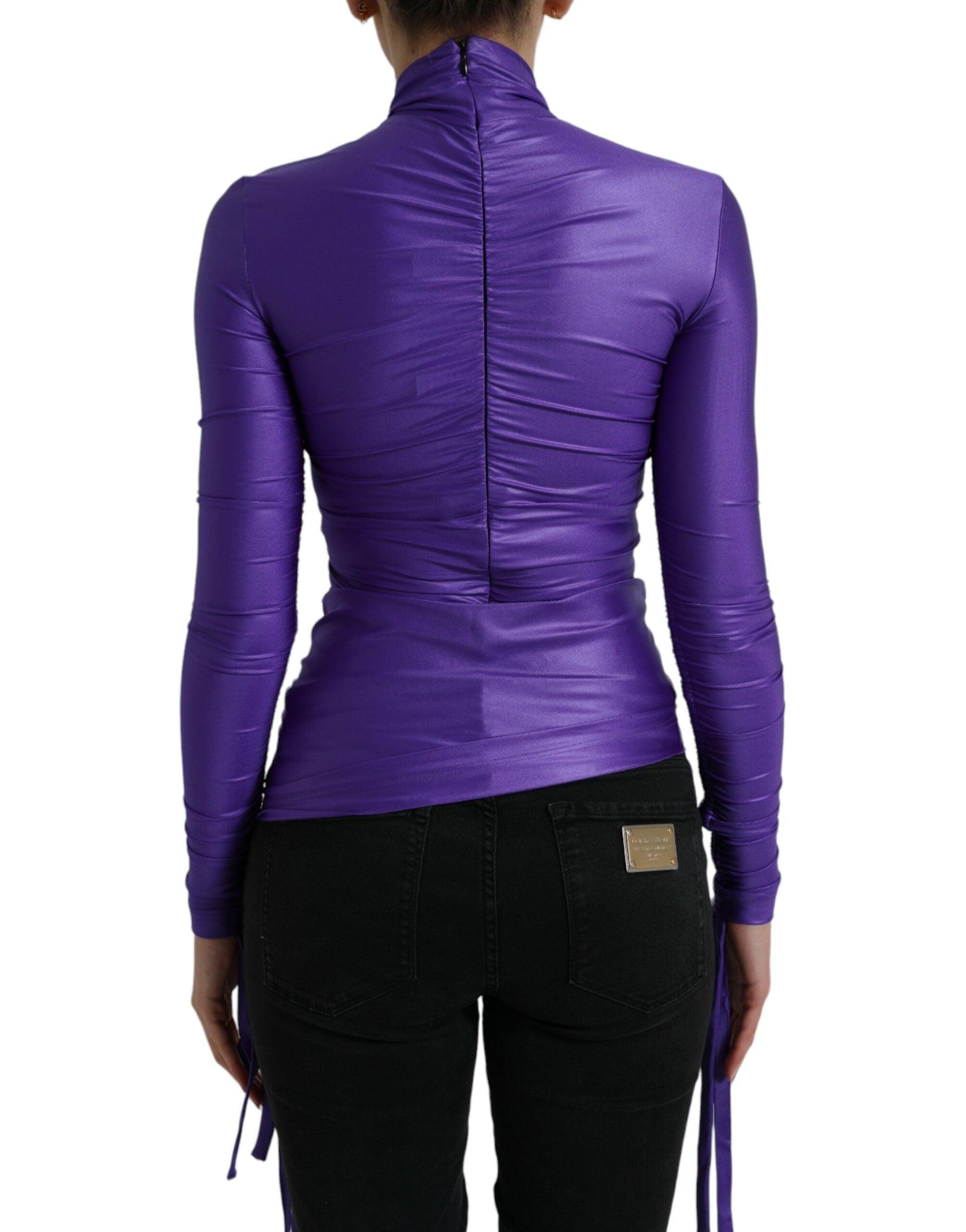 Dolce & Gabbana Elegant Long Sleeve Zip-Back Top - Arichezz.store