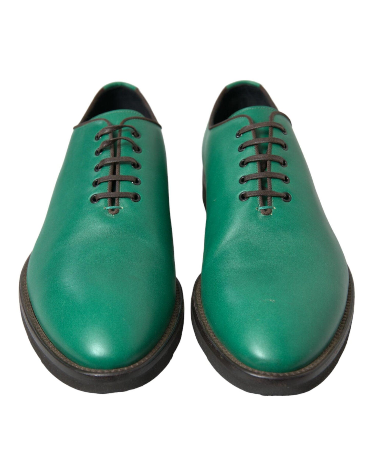 Dolce & Gabbana Elegant Green Leather Oxford Dress Shoes - Arichezz.store