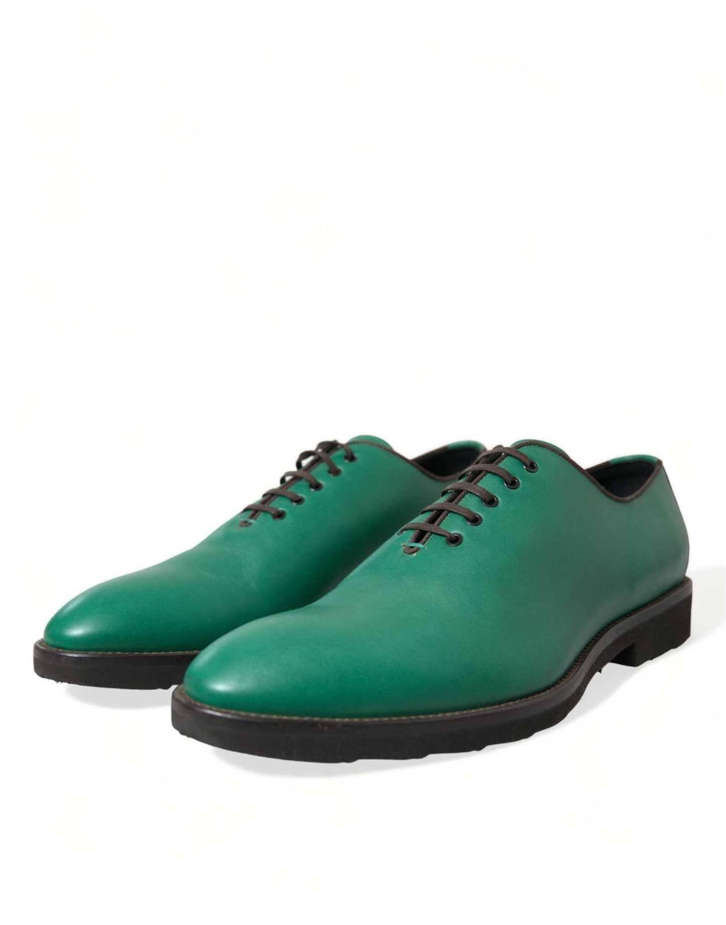 Dolce & Gabbana Elegant Green Leather Oxford Dress Shoes - Arichezz.store