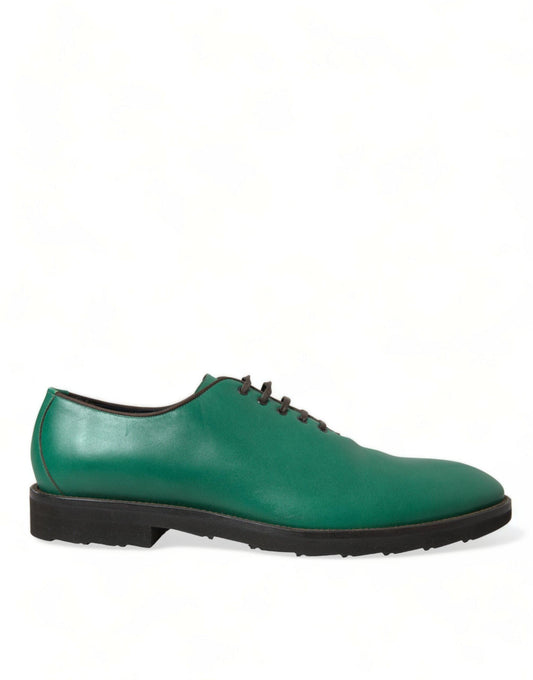 Dolce & Gabbana Elegant Green Leather Oxford Dress Shoes - Arichezz.store