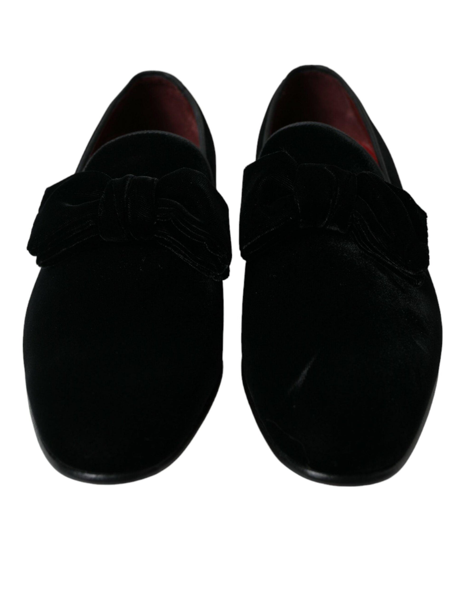 Dolce & Gabbana Elegant Black Velvet Loafers - Men's Luxury Footwear - Arichezz.store