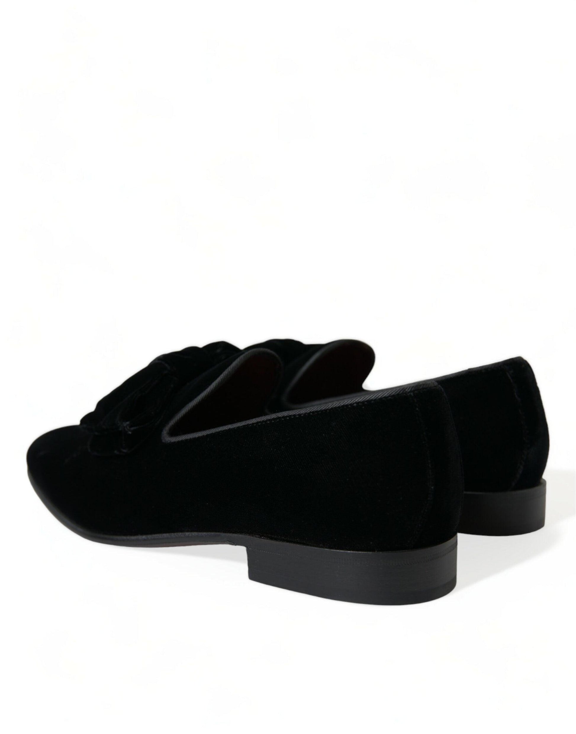 Dolce & Gabbana Elegant Black Velvet Loafers - Men's Luxury Footwear - Arichezz.store