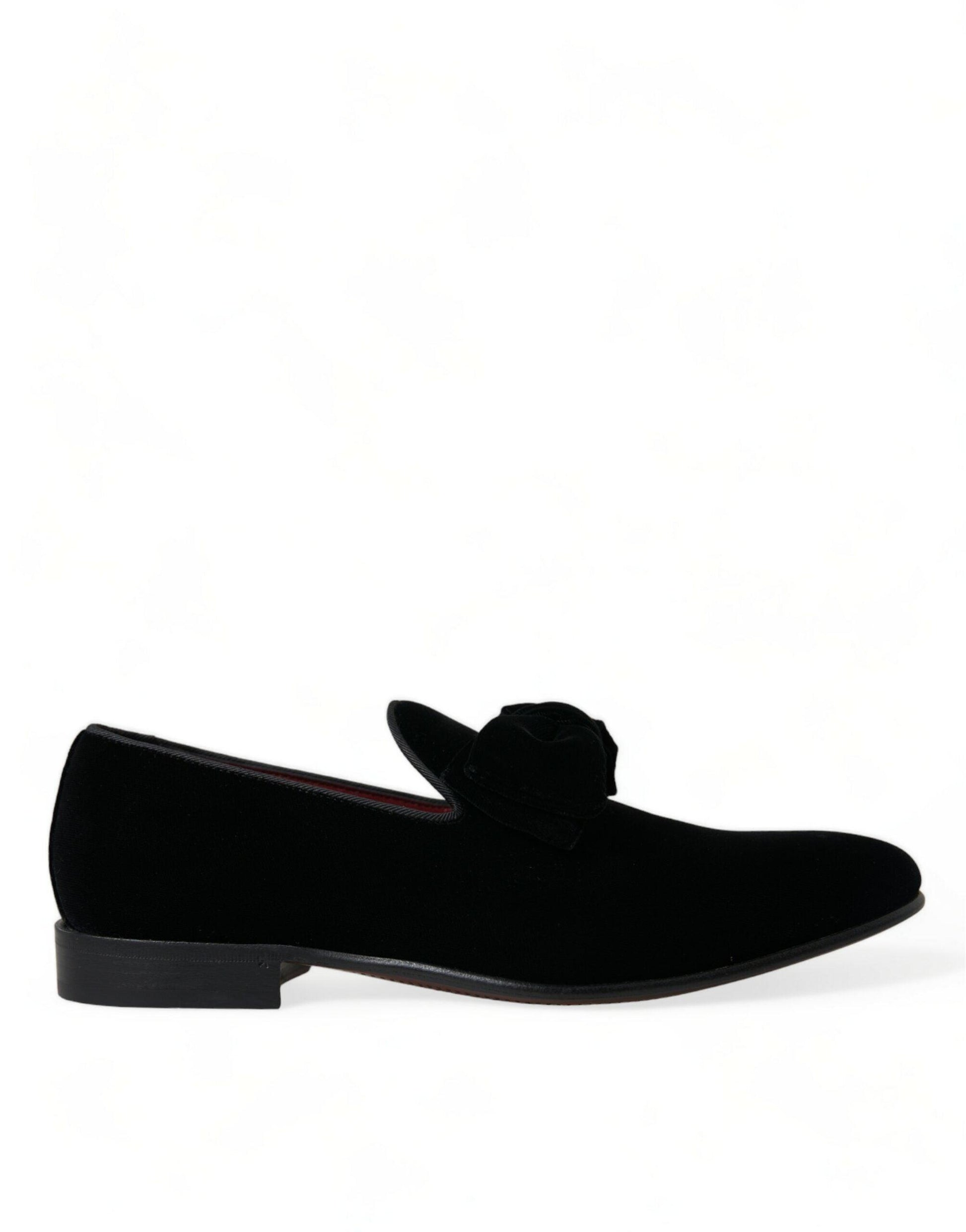 Dolce & Gabbana Elegant Black Velvet Loafers - Men's Luxury Footwear - Arichezz.store