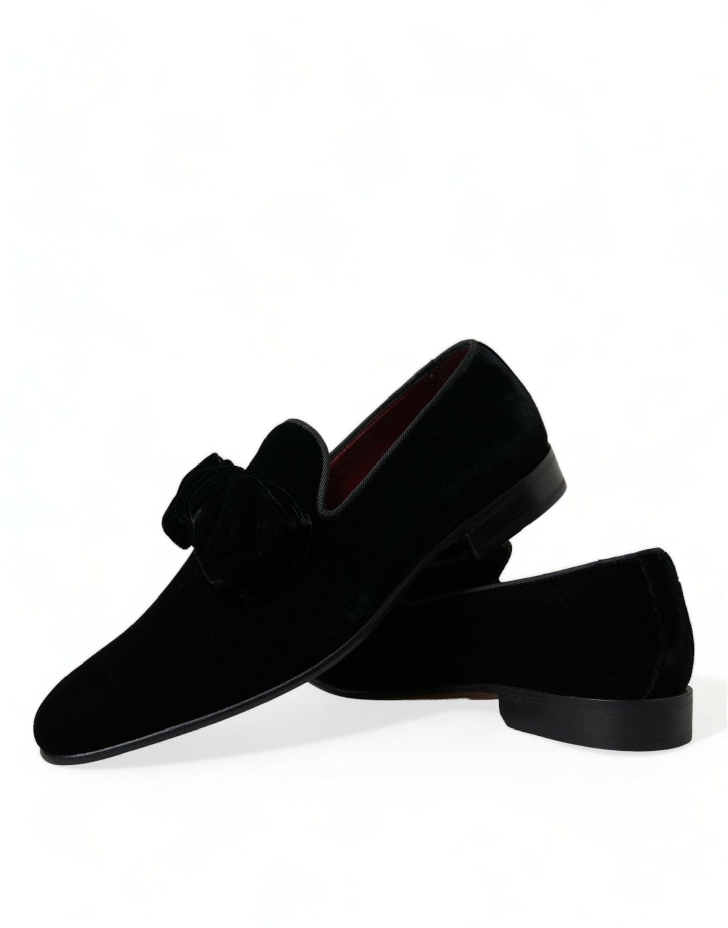 Dolce & Gabbana Elegant Black Velvet Loafers - Men's Luxury Footwear - Arichezz.store