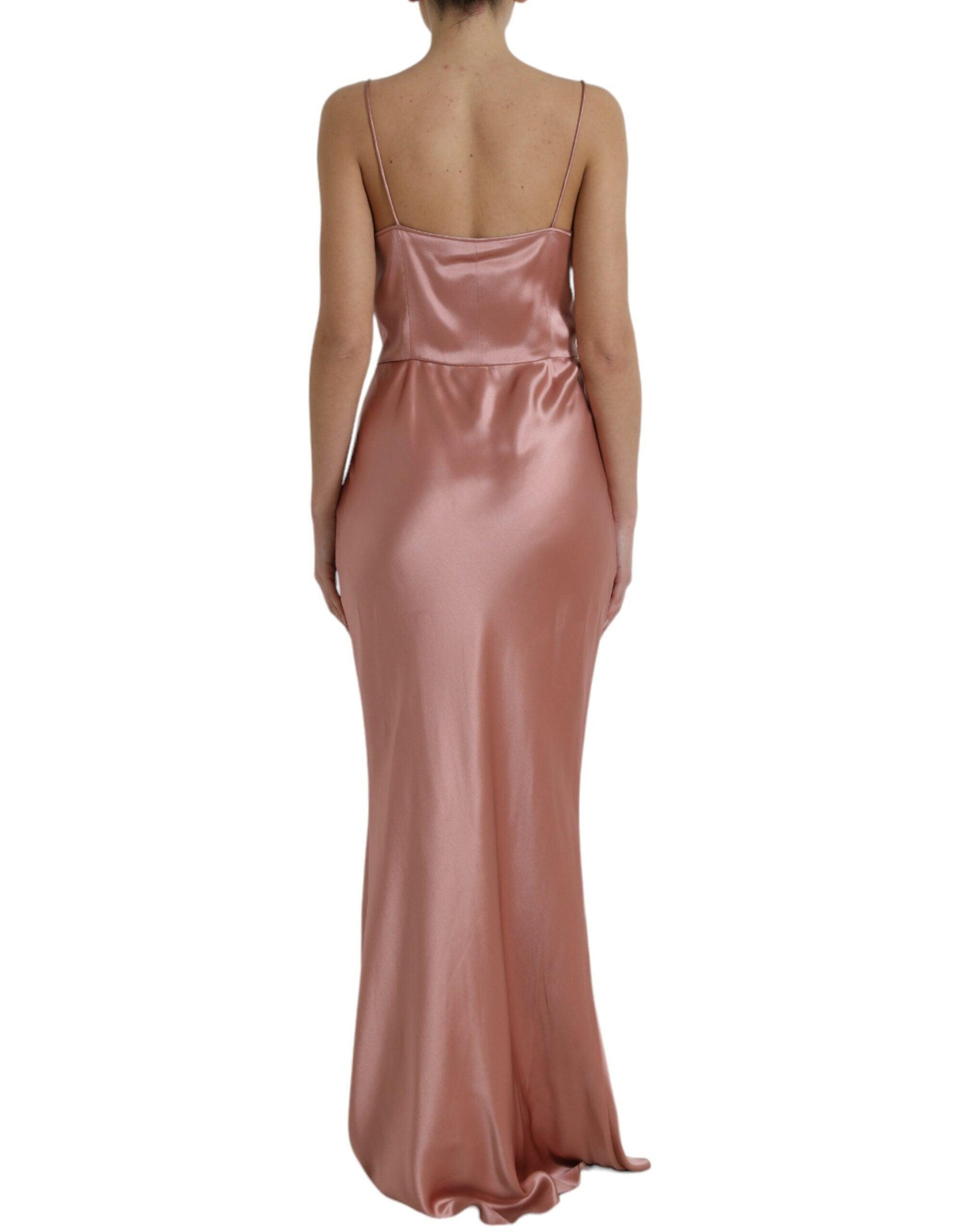 Dolce & Gabbana Elegant Long Silk Gown in Pink - Arichezz.store