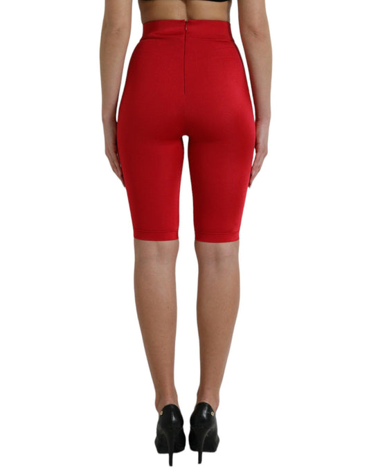 Dolce & Gabbana Chic Red High Waist Leggings Pants - Arichezz.store