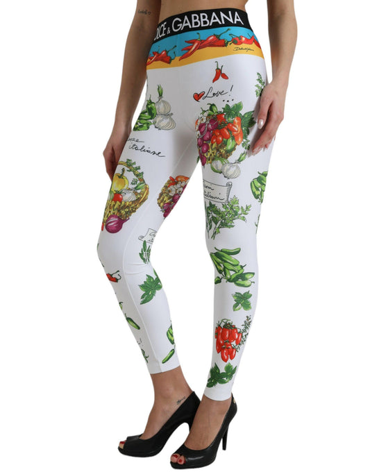 Dolce & Gabbana Elegant High Waist Printed Leggings - Arichezz.store