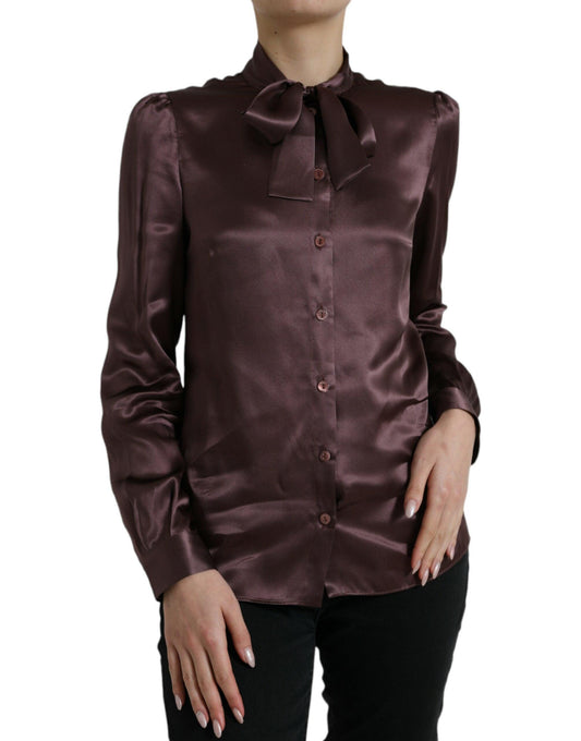 Dolce & Gabbana Elegant Silk Ascot Collar Blouse - Arichezz.store