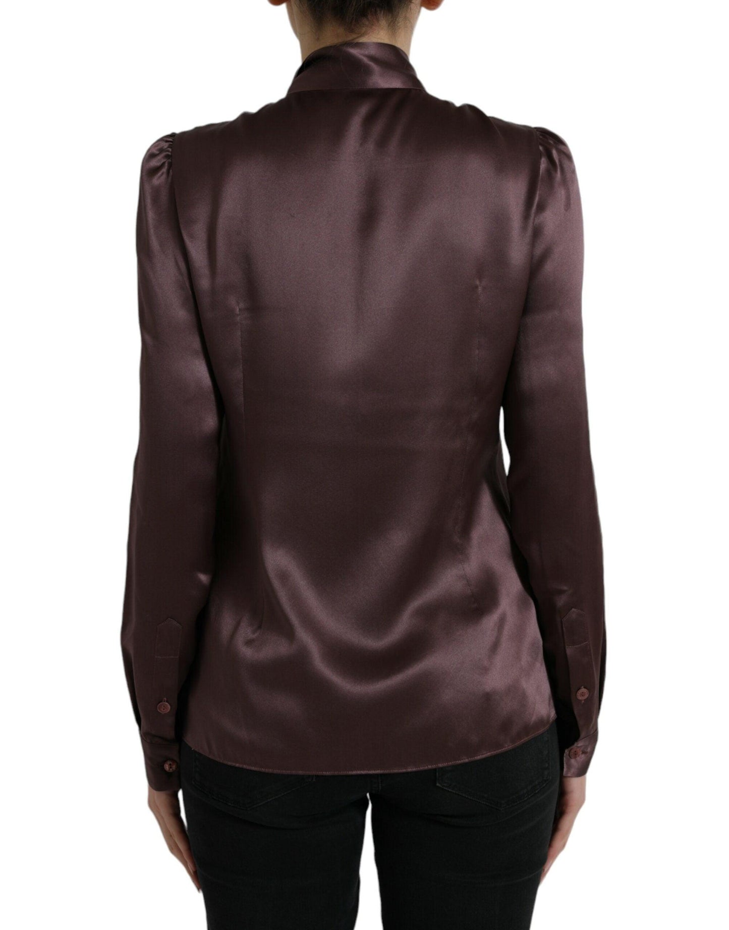 Dolce & Gabbana Elegant Silk Ascot Collar Blouse - Arichezz.store