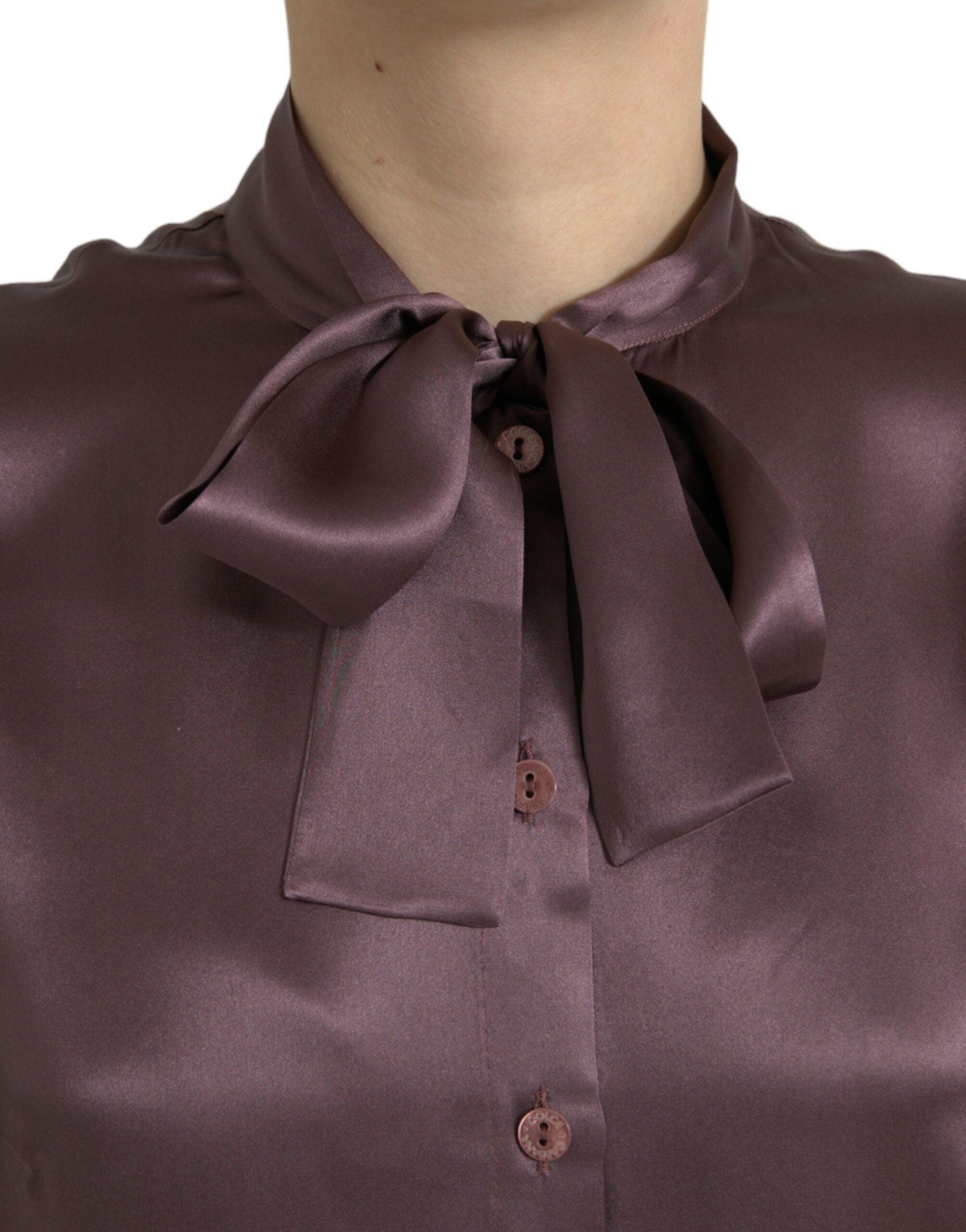 Dolce & Gabbana Elegant Silk Ascot Collar Blouse - Arichezz.store