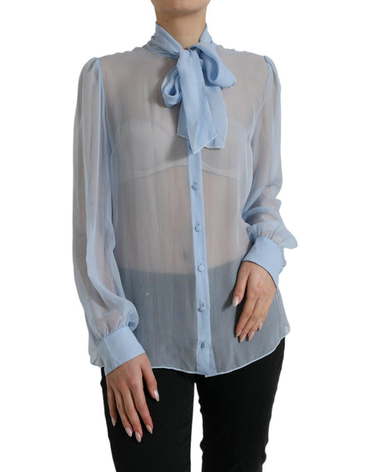 Dolce & Gabbana Elegant Silk Long Sleeve Blouse - Arichezz.store