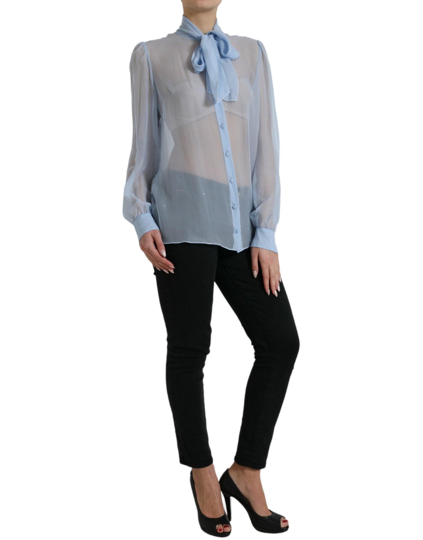 Dolce & Gabbana Elegant Silk Long Sleeve Blouse - Arichezz.store