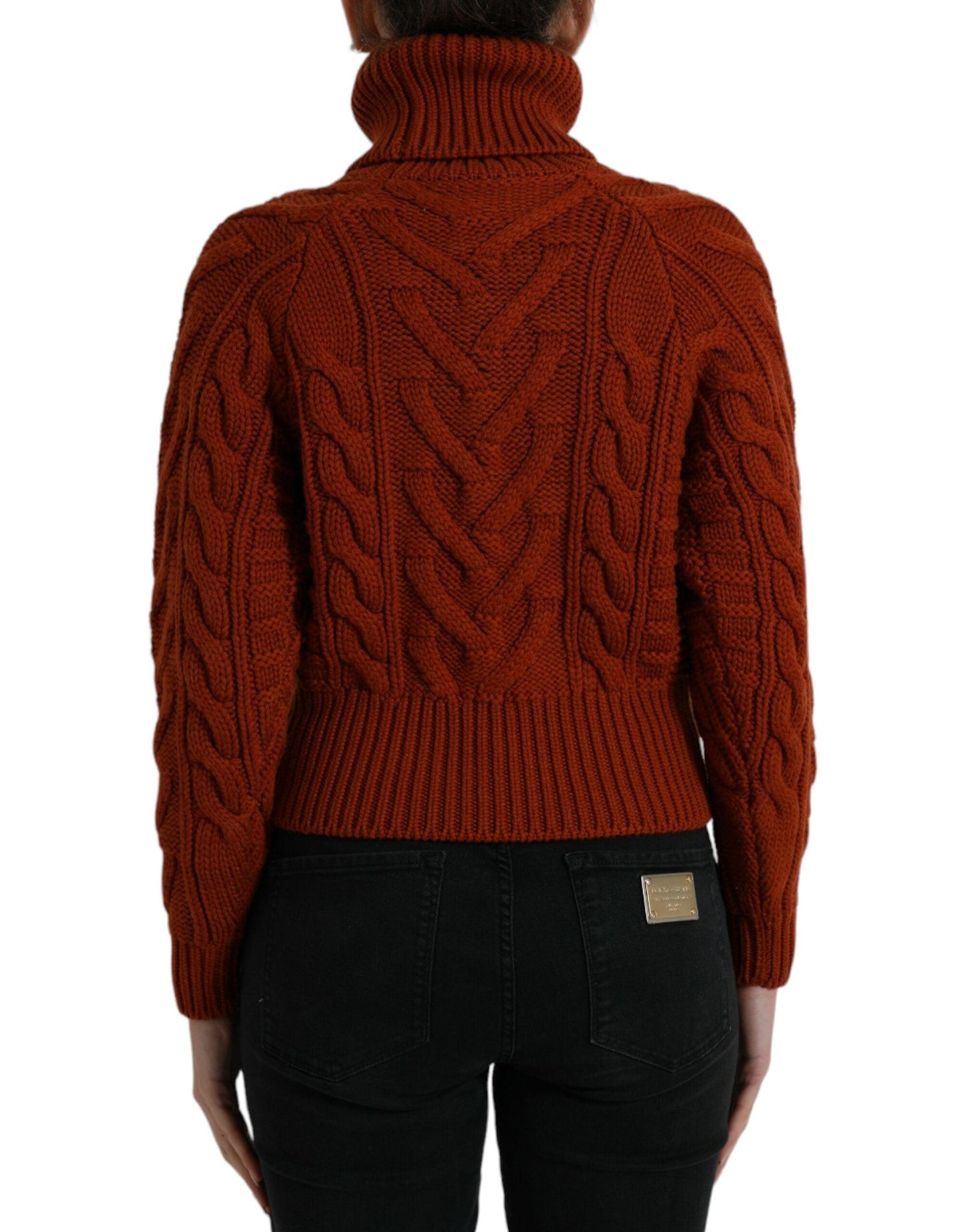 Dolce & Gabbana Elegant Brown Turtleneck Wool Sweater - Arichezz.store