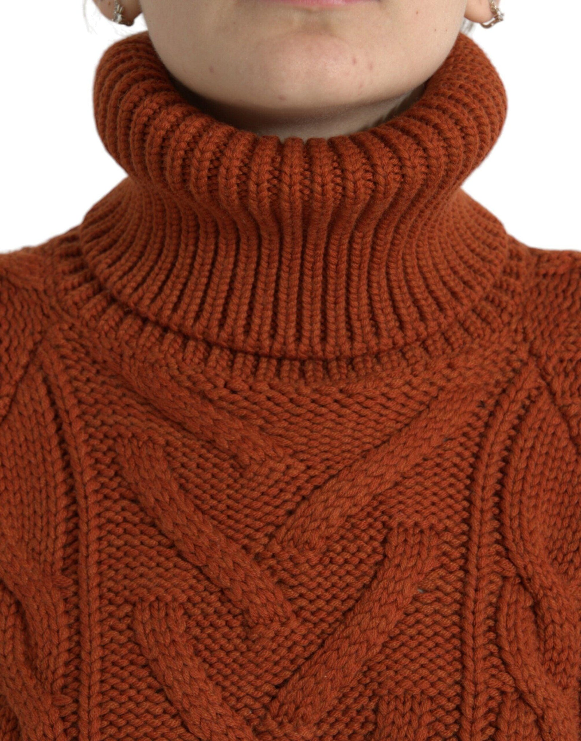 Dolce & Gabbana Elegant Brown Turtleneck Wool Sweater - Arichezz.store