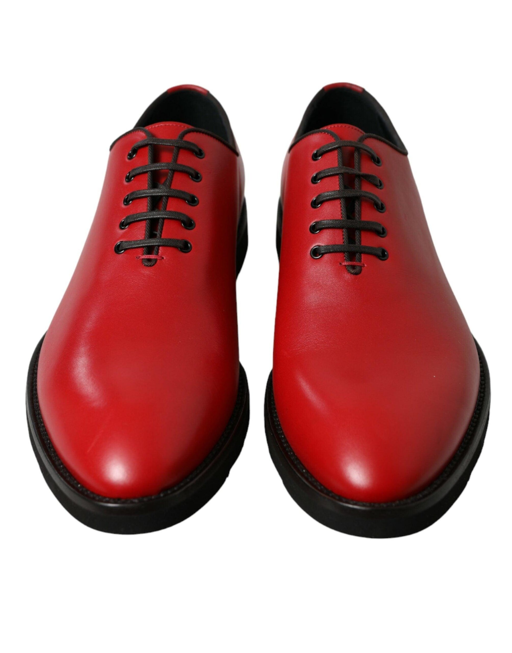 Dolce & Gabbana Elegant Red Leather Oxford Dress Shoes - Arichezz.store