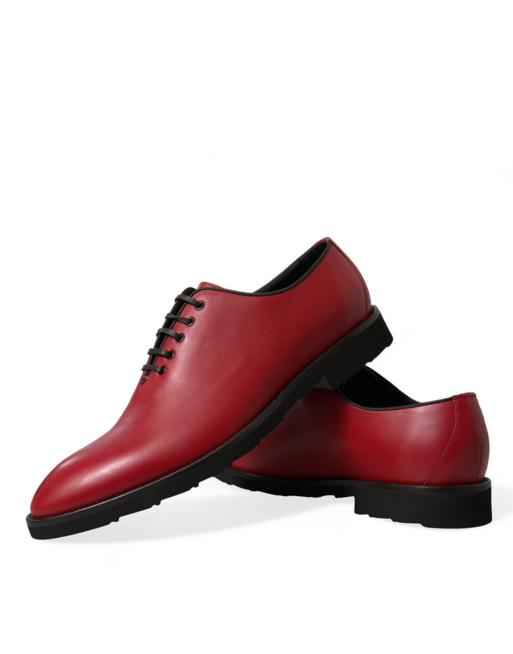 Dolce & Gabbana Elegant Red Leather Oxford Dress Shoes - Arichezz.store